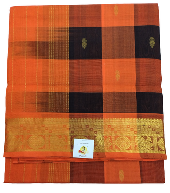 Pure silk cotton zari Pazhum Pazhamum Check