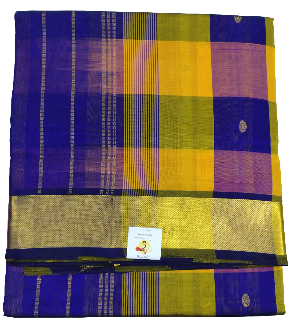 Pure silk cotton zari Pazhum Pazhamum Check