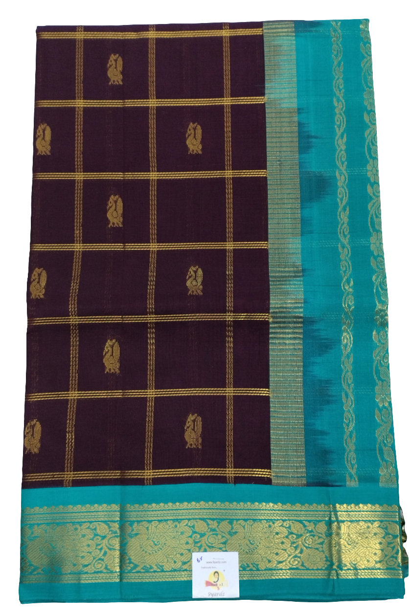 Korvai 6yardz Zari Checked