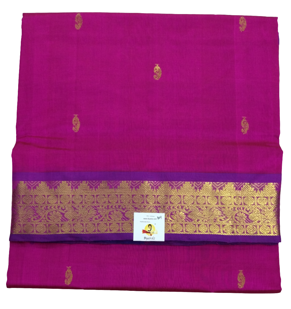 Pure silk cotton-  with butta, 10yards (madisar)