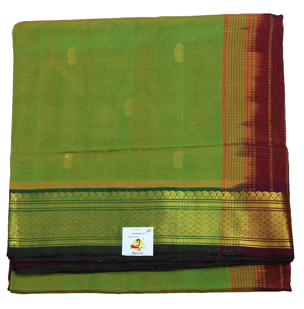 Pure silk cotton-  with butta, 10yards (madisar)
