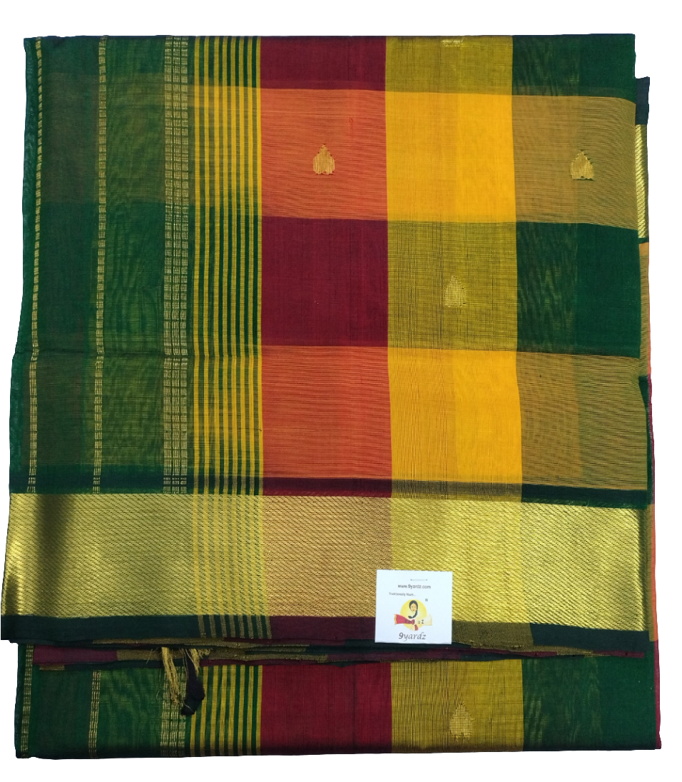 Pure silk cotton zari Palum Pazhamum Check