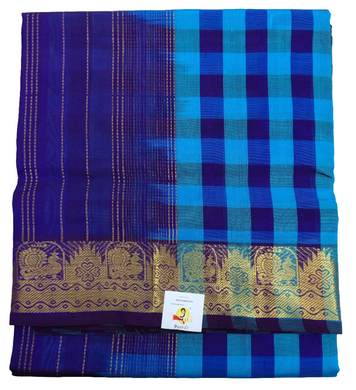 Pure silk cotton zari Pazhum Pazhamum Check