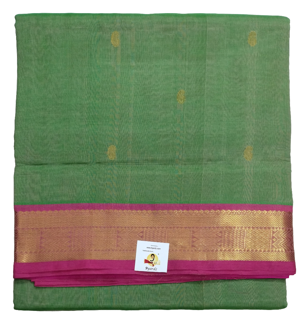 Pure silk cotton-  with butta, 10yards (madisar)