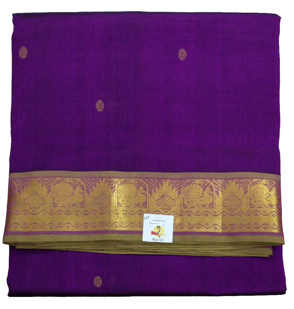 Pure silk cotton-  with butta, 10yards (madisar)