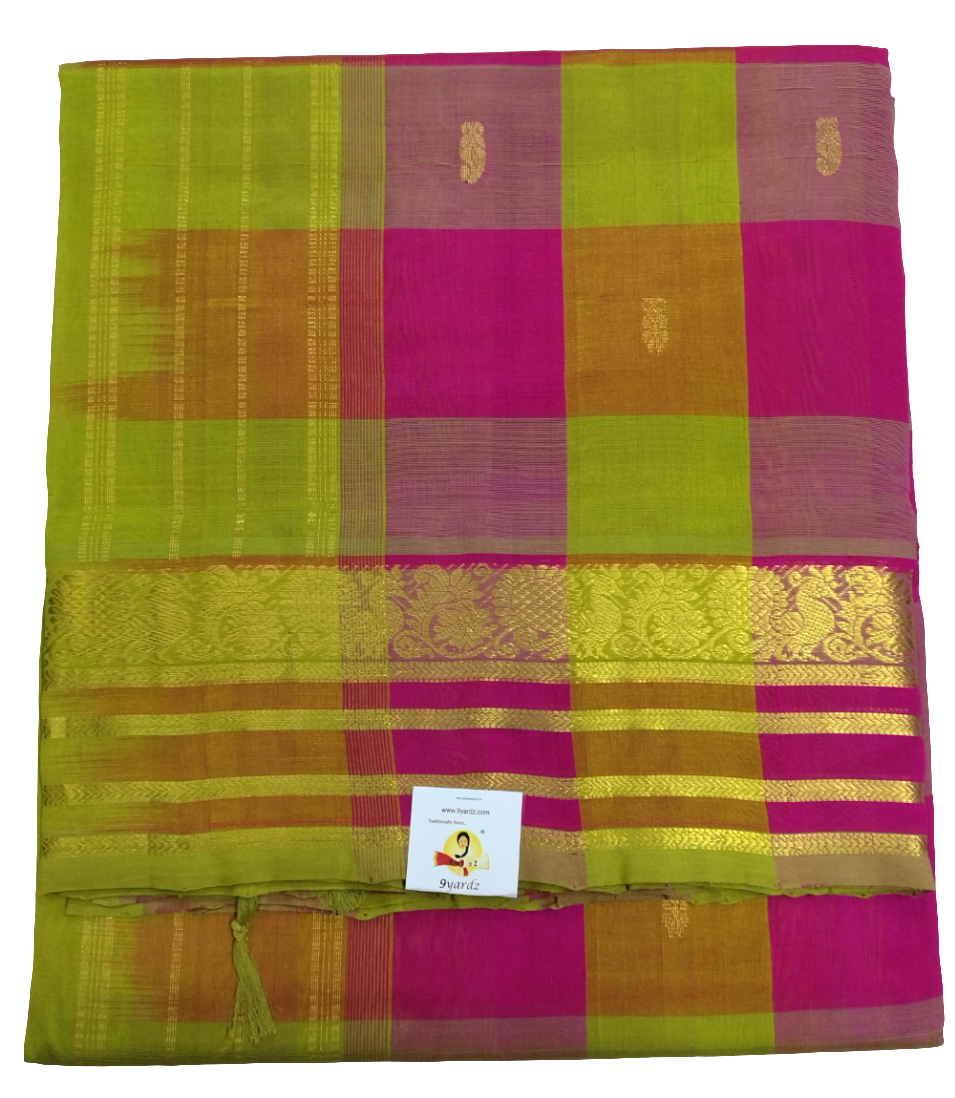 Pure silk cotton zari Palum Pazhamum Check