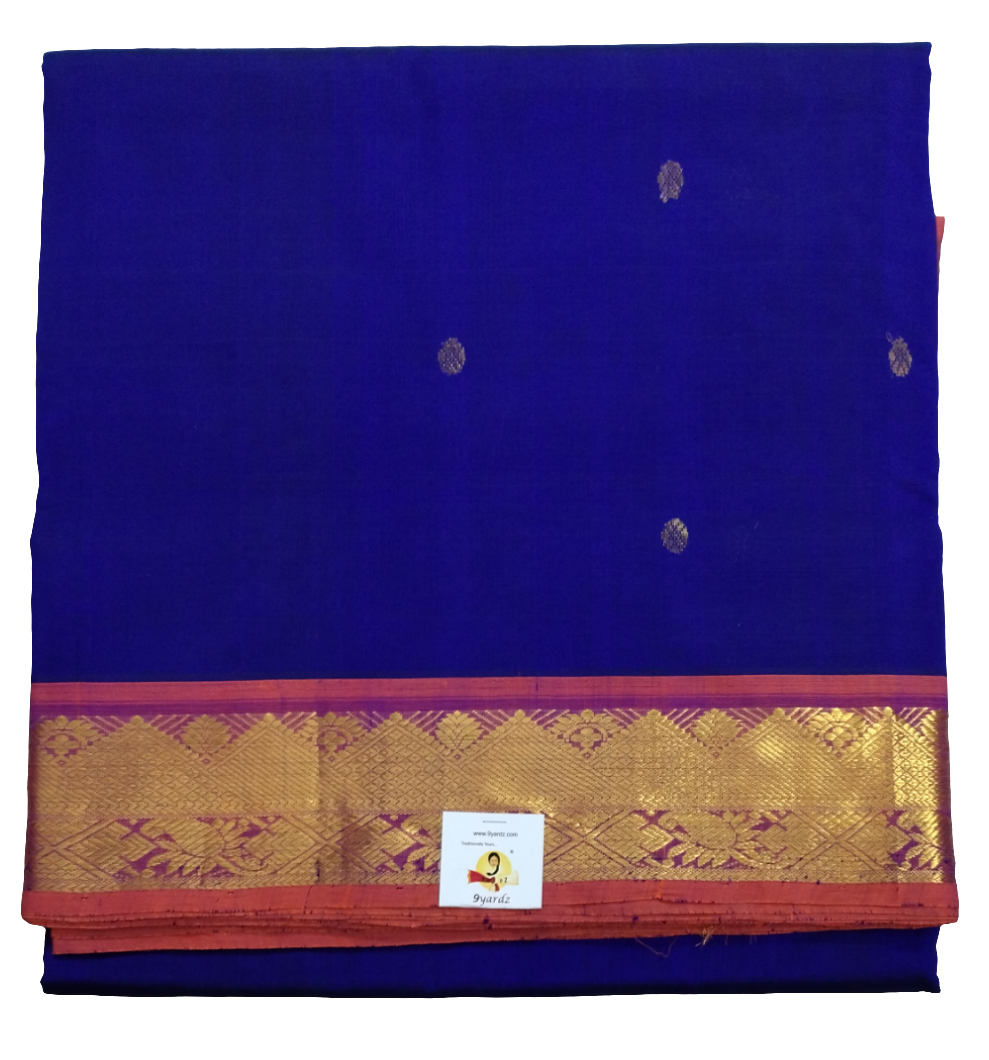 Pure silk cotton-  with butta, 10yards (madisar)