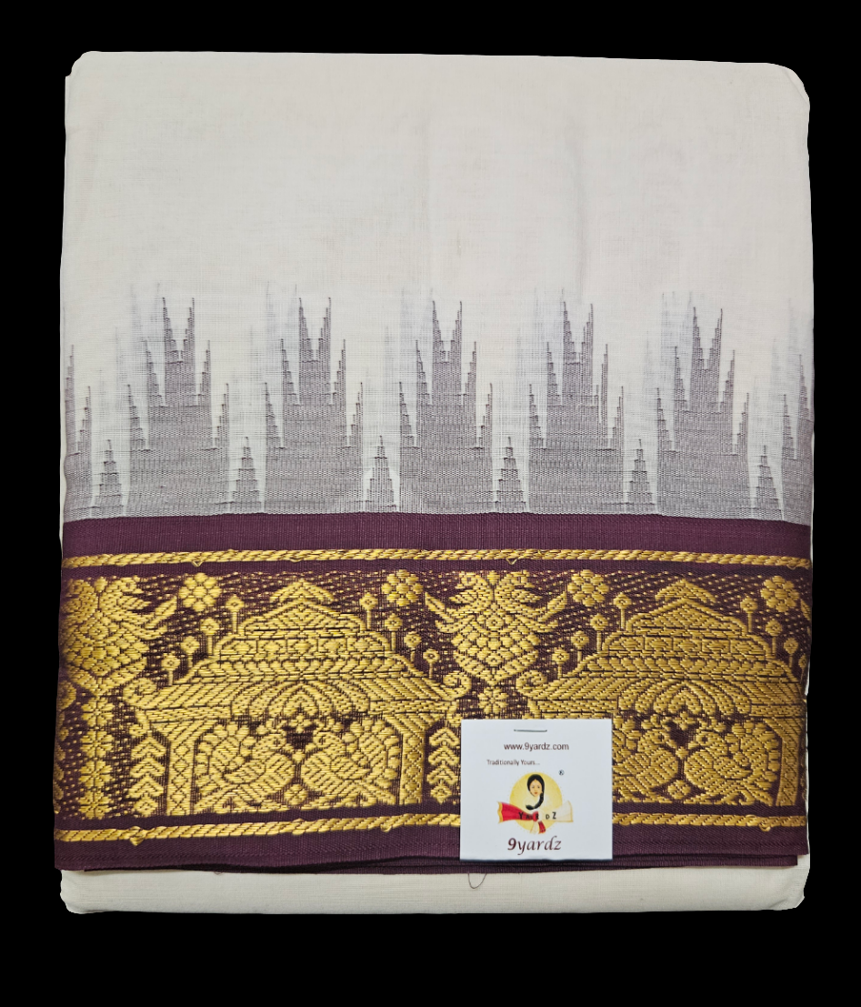 Pure cotton Muhurtham dhoti 9*5 Kanchi Mundhi