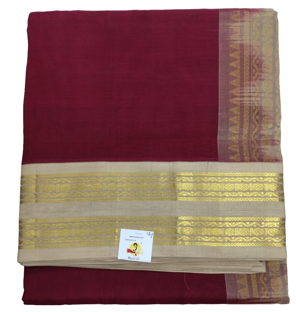 Pure silk cotton Korvai 12yardz