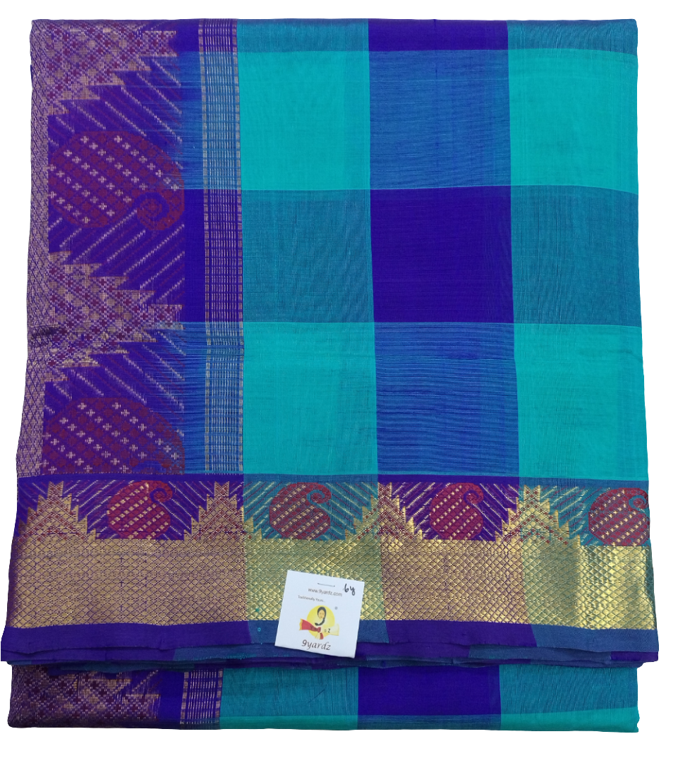 Pure silk cotton zari Palum Pazhamum Check