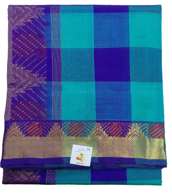 Pure silk cotton zari Pazhum Pazhamum Check