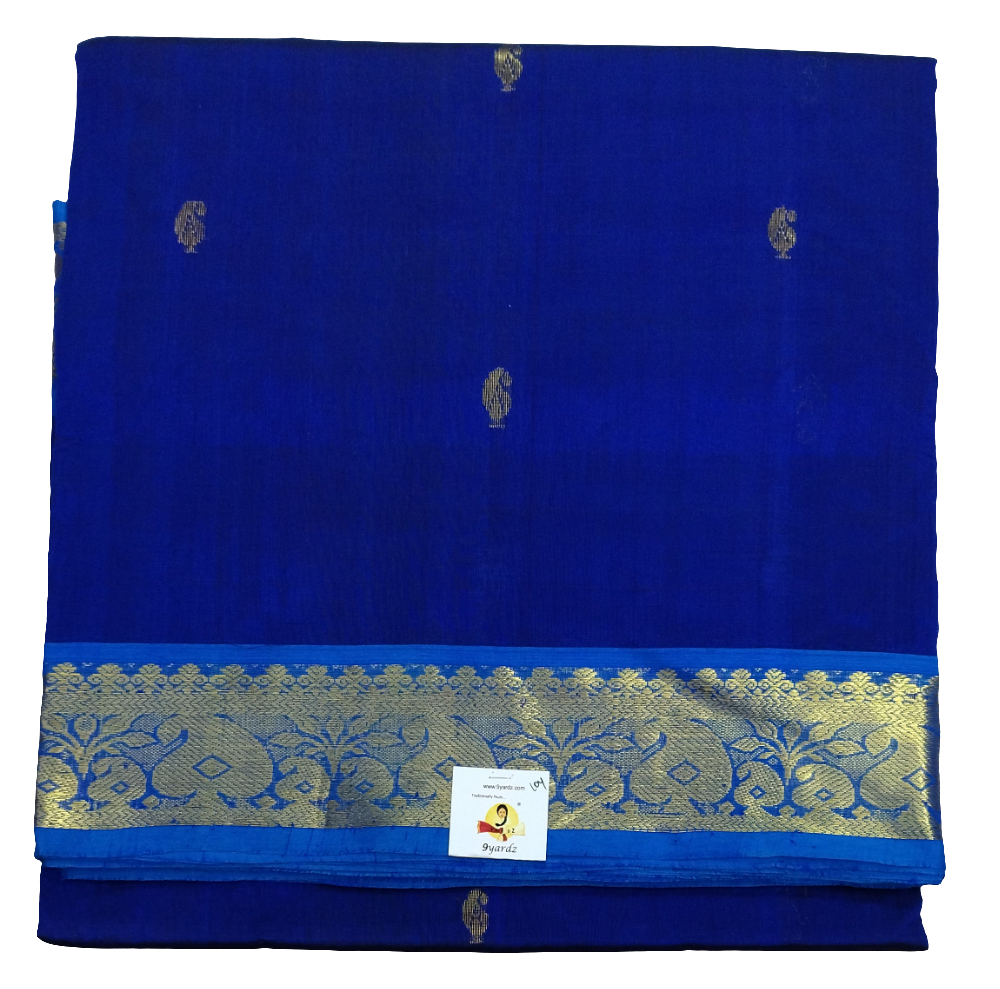 Pure silk cotton-  with butta, 10yards (madisar)