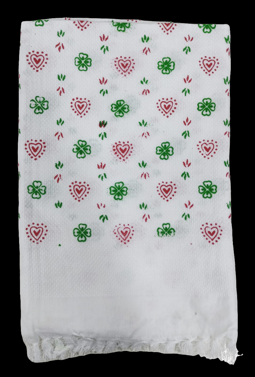 Printed white Cotton Towel 30"*60"