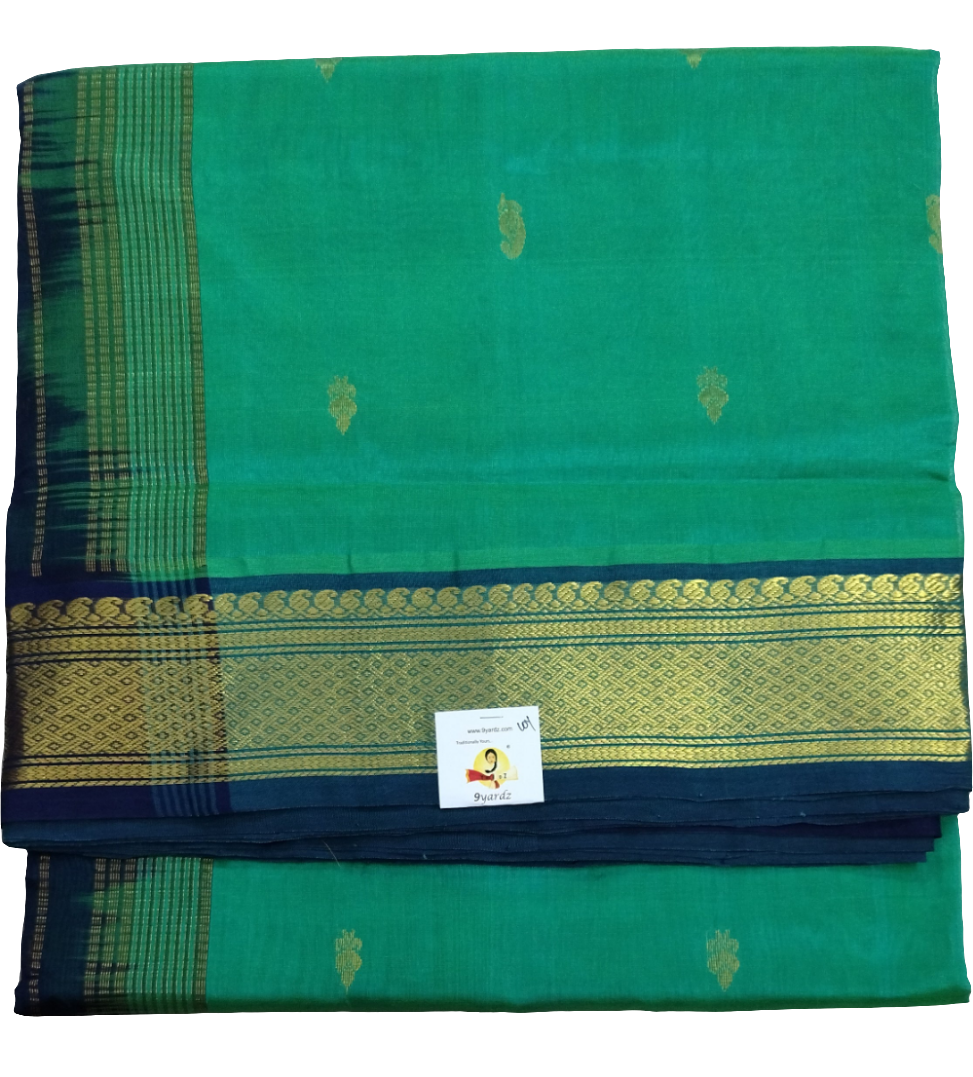 Pure silk cotton-  with butta, 10yards (madisar)