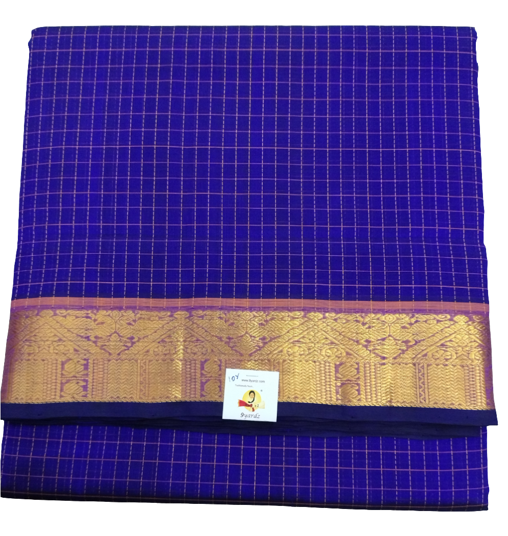 Pure silk cotton- Theard kattam with butta, 10yards (madisar)