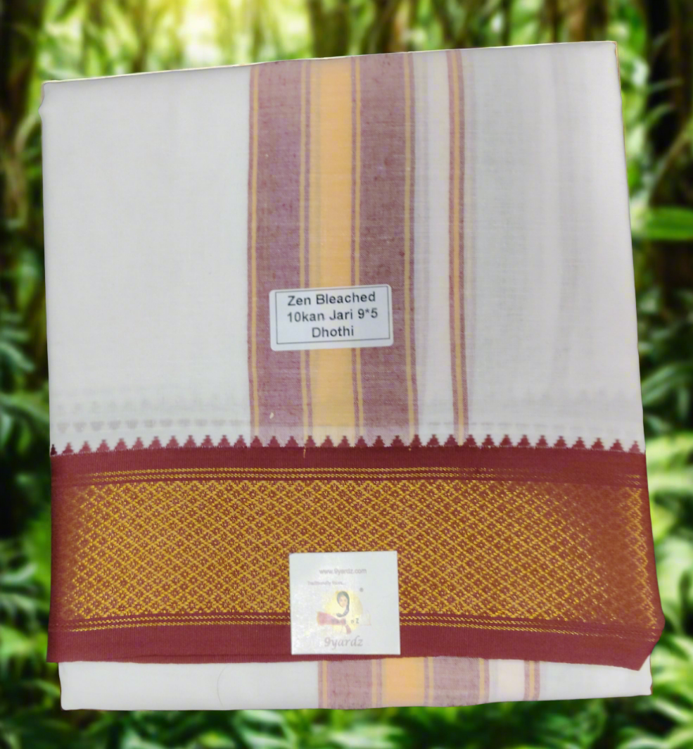 Cotton Dhothi Bleached 9*5
