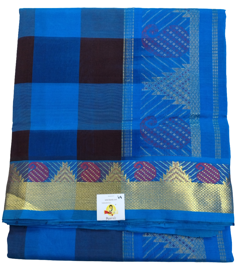 Pure silk cotton zari Palum Pazhamum Check