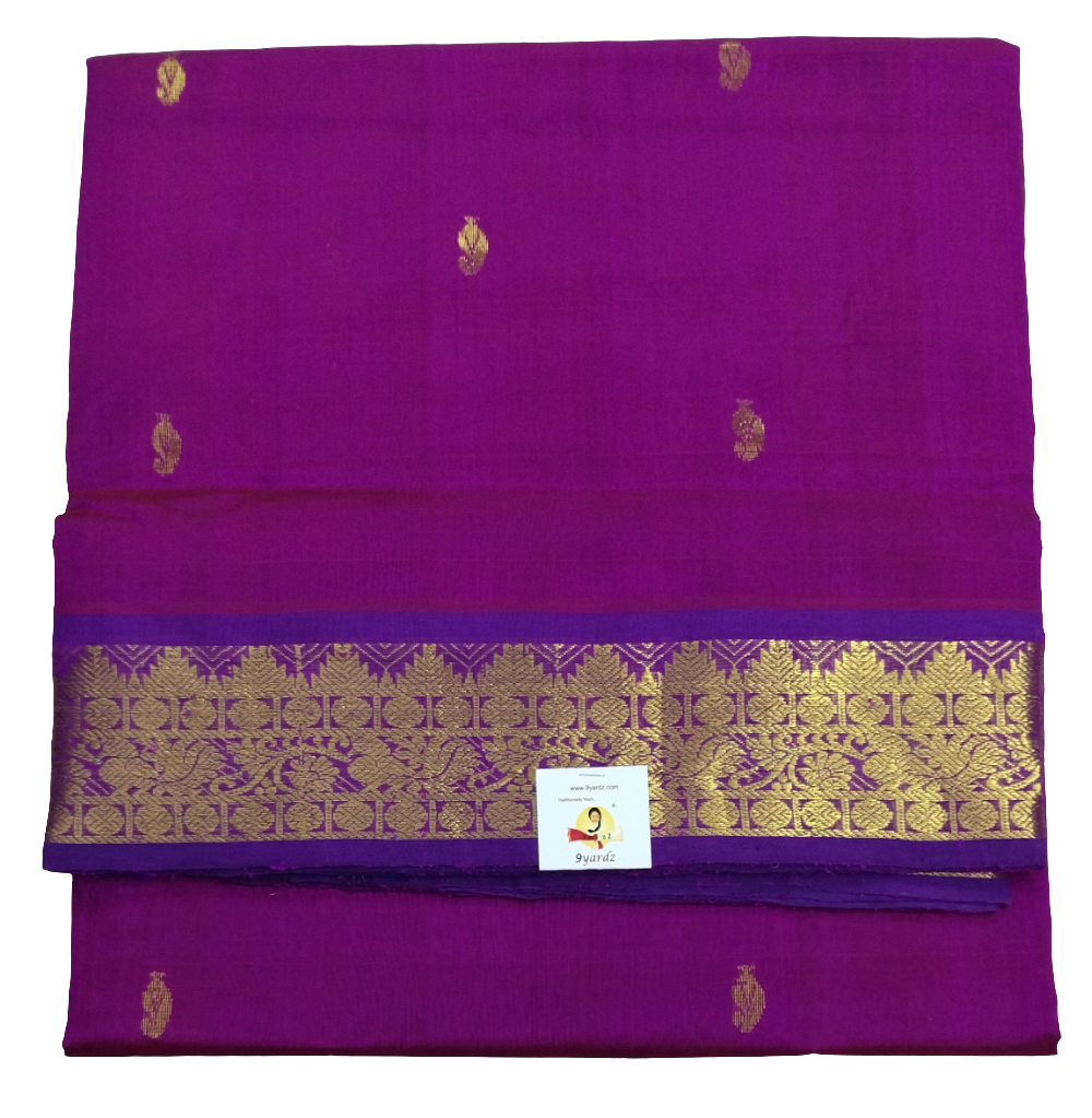 Pure silk cotton-  with butta, 10yards (madisar)