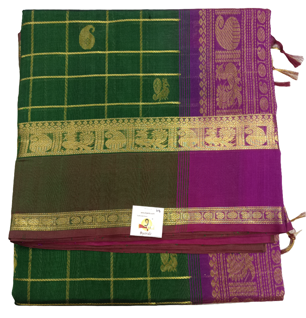 Pure silk cotton zari Palum Pazhamum Check