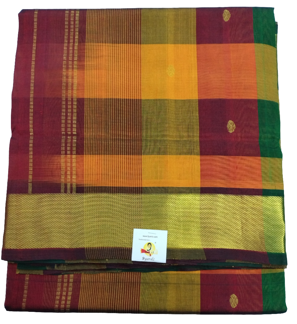 Pure silk cotton zari Palum Pazhamum Check