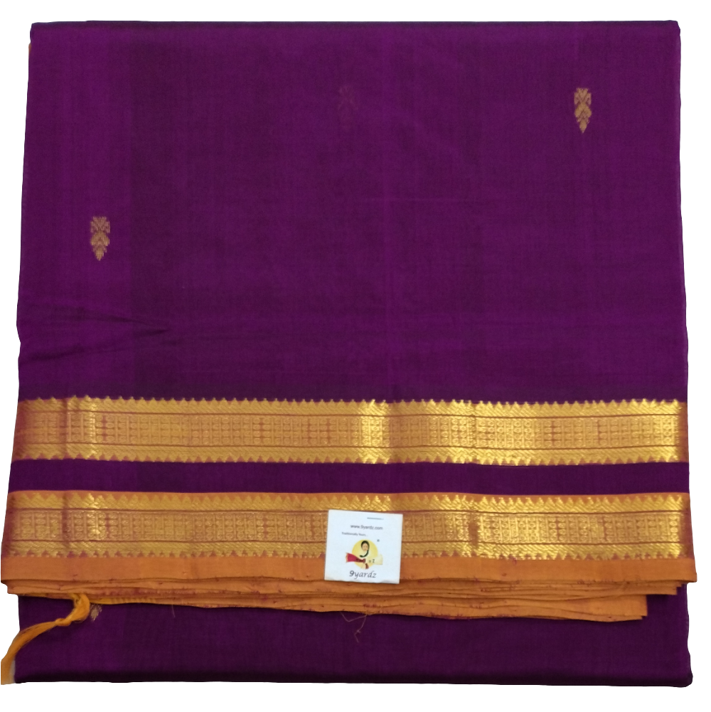 Pure silk cotton-  with butta, 10yards (madisar)