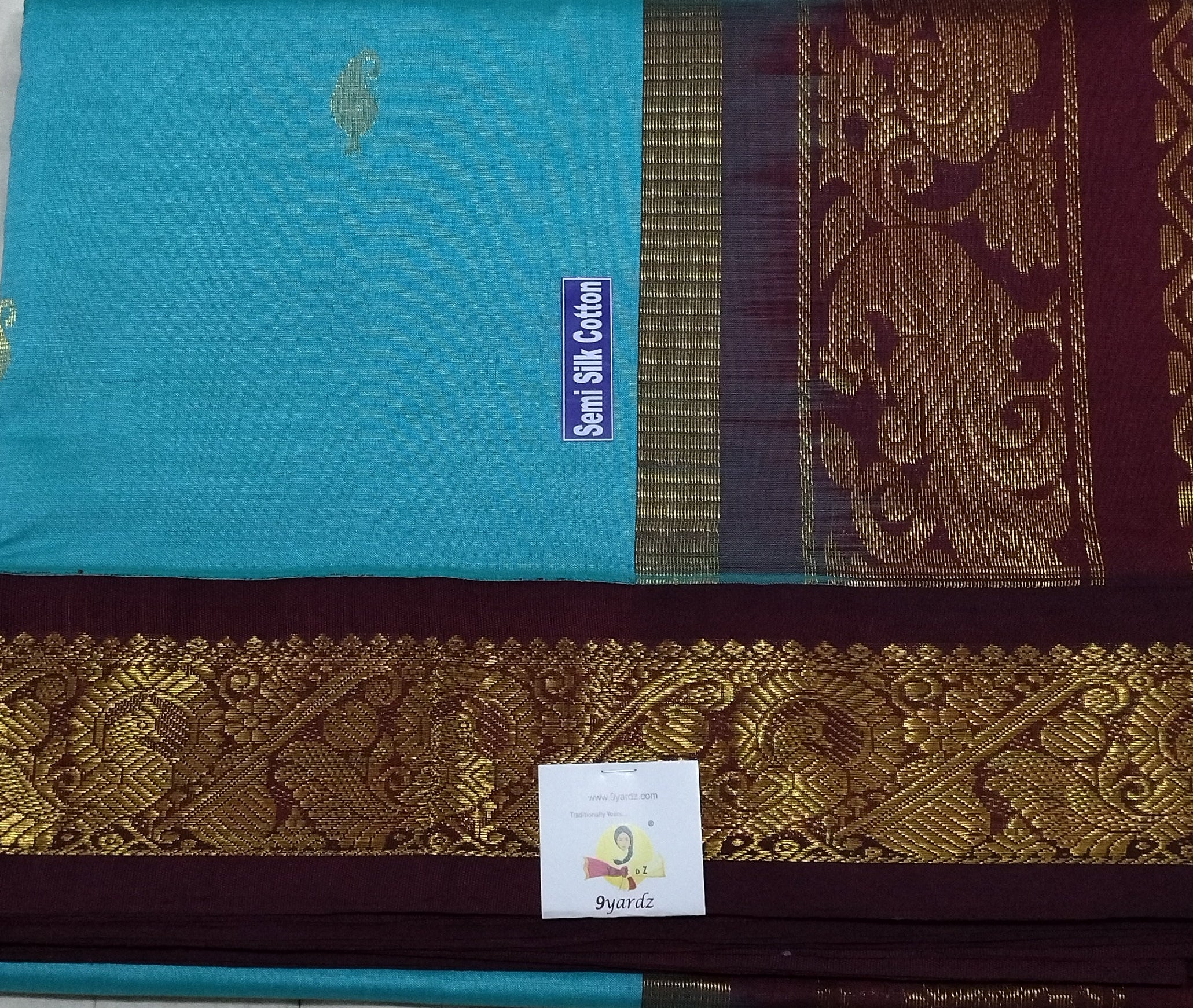 Semi silk Plain Korvai 6Yards