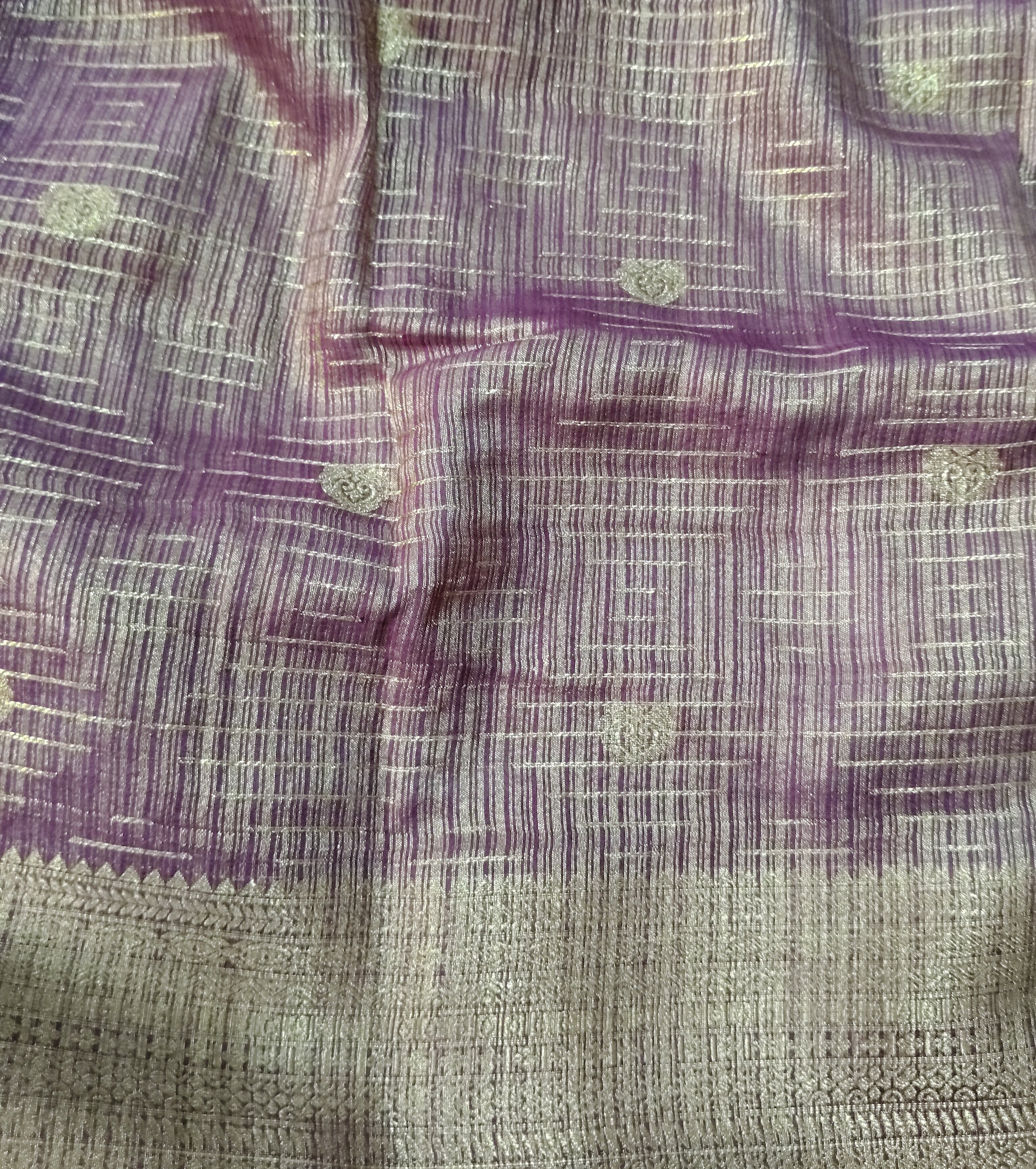 Mysore crepe silk checked (synthetic)