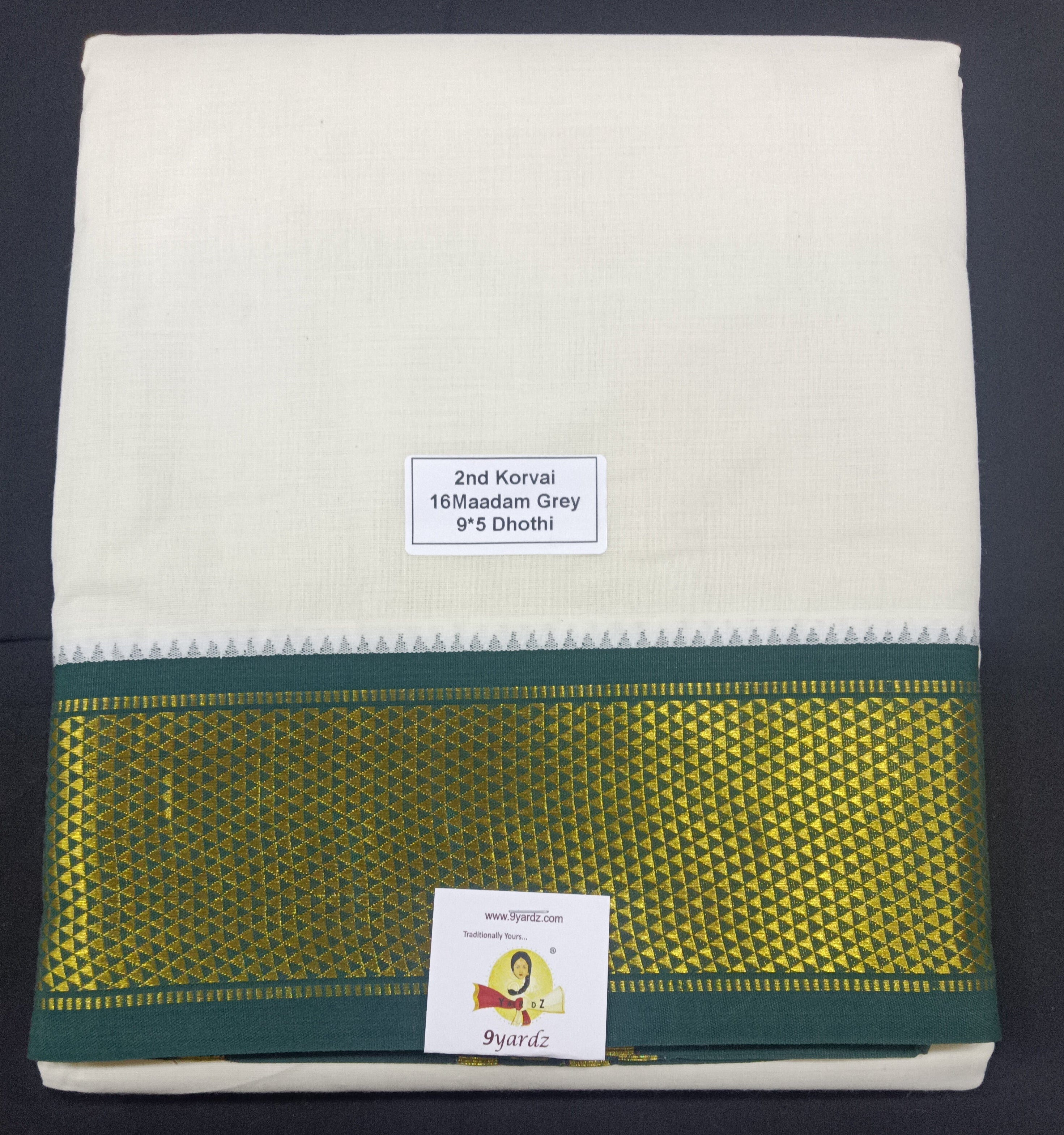 Pure cotton Muhurtham dhoti 9*5 16maadampet