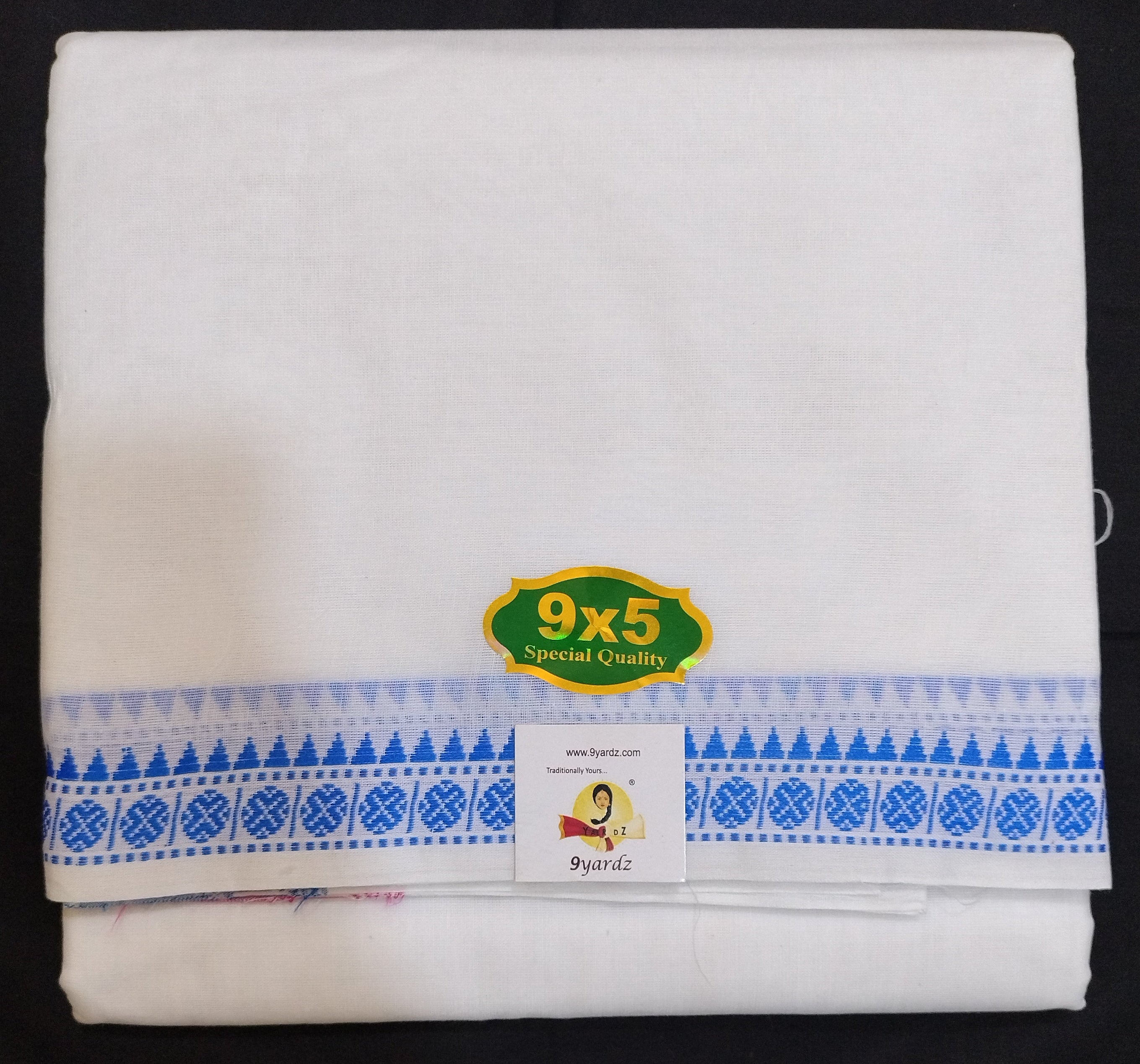 Cotton Dhothi bleached 9*5