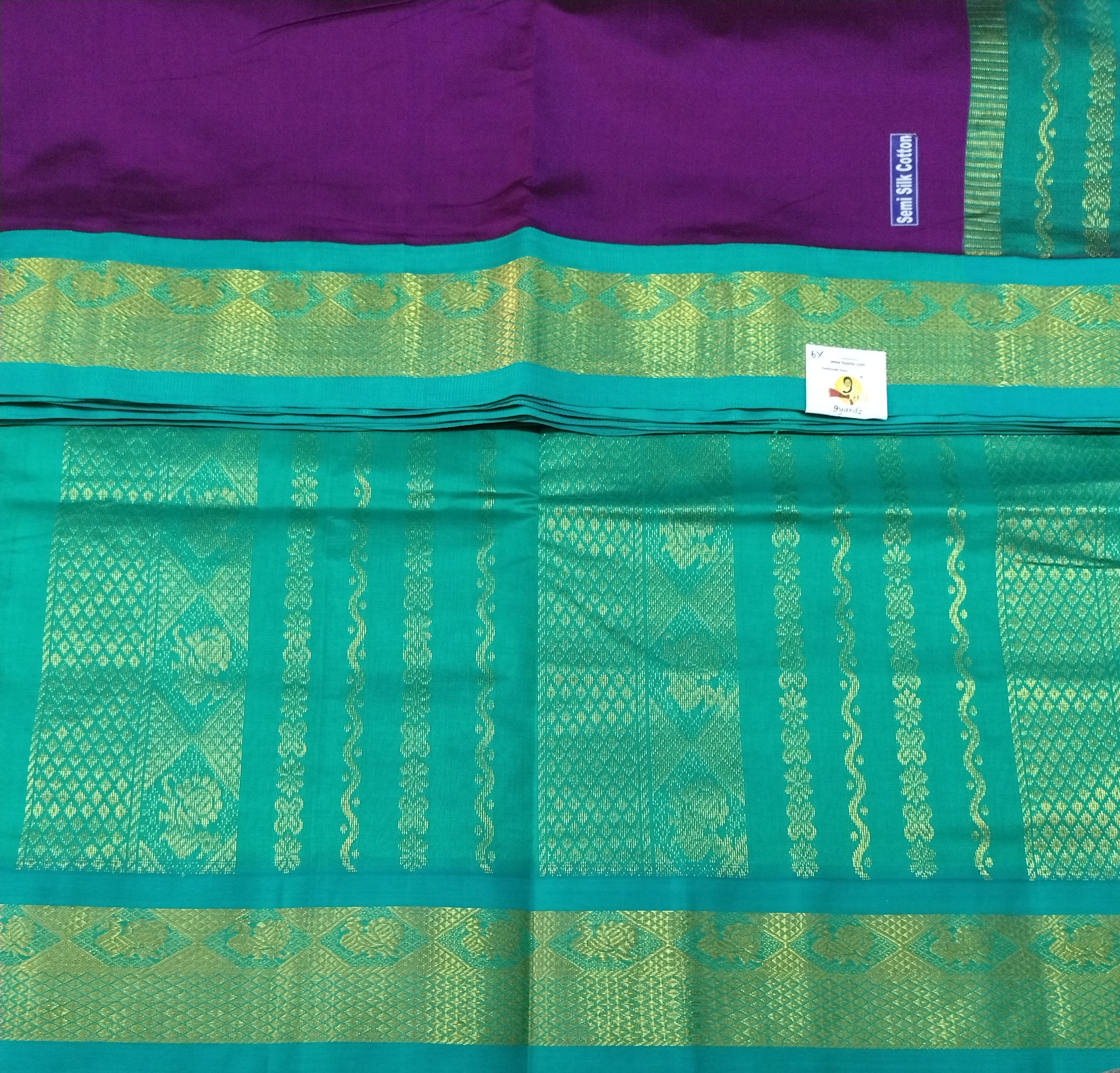 Semi silk Plain Korvai 6Yards