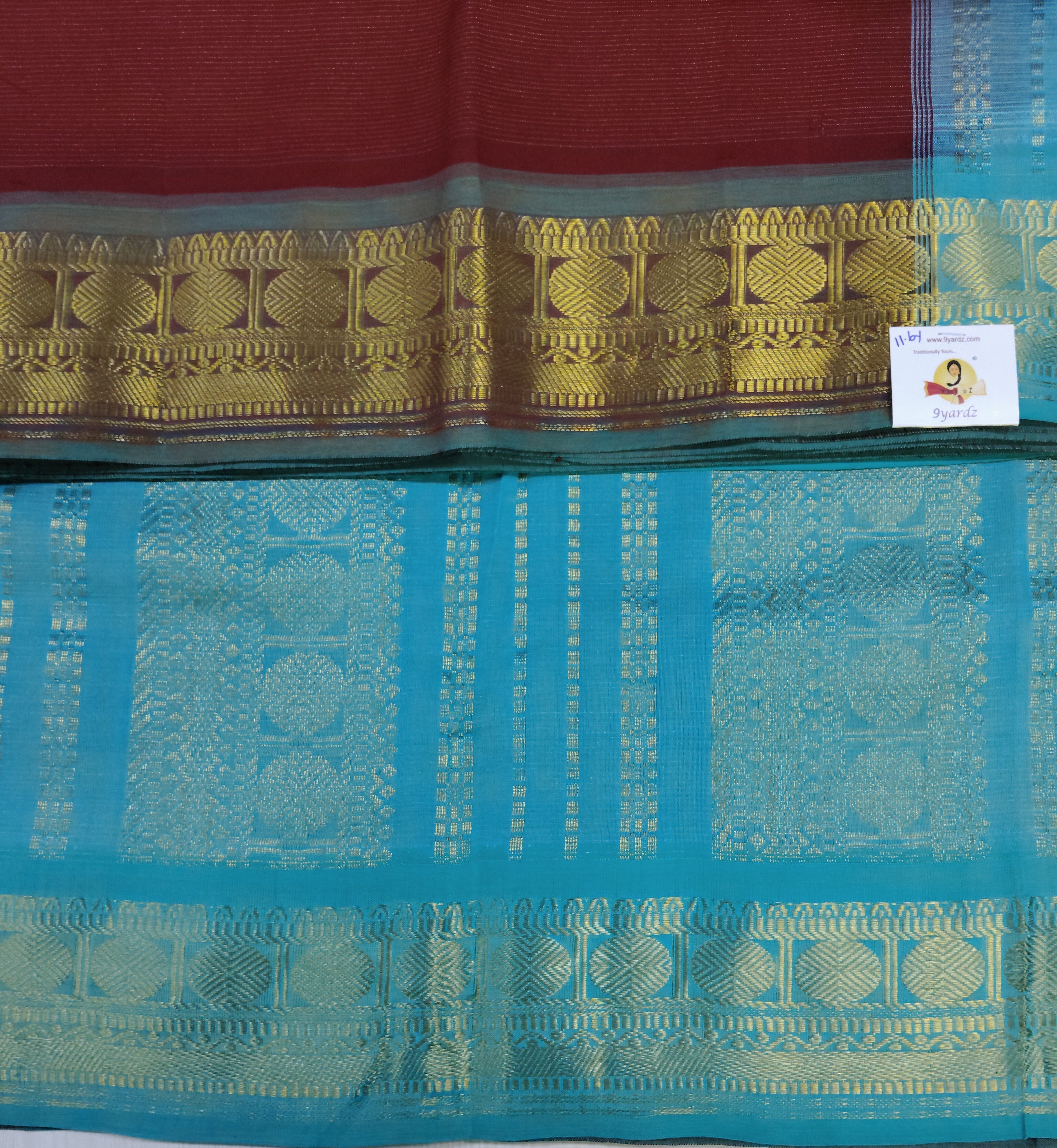 Semi Silk cotton Vairavoosi 11.6yardz