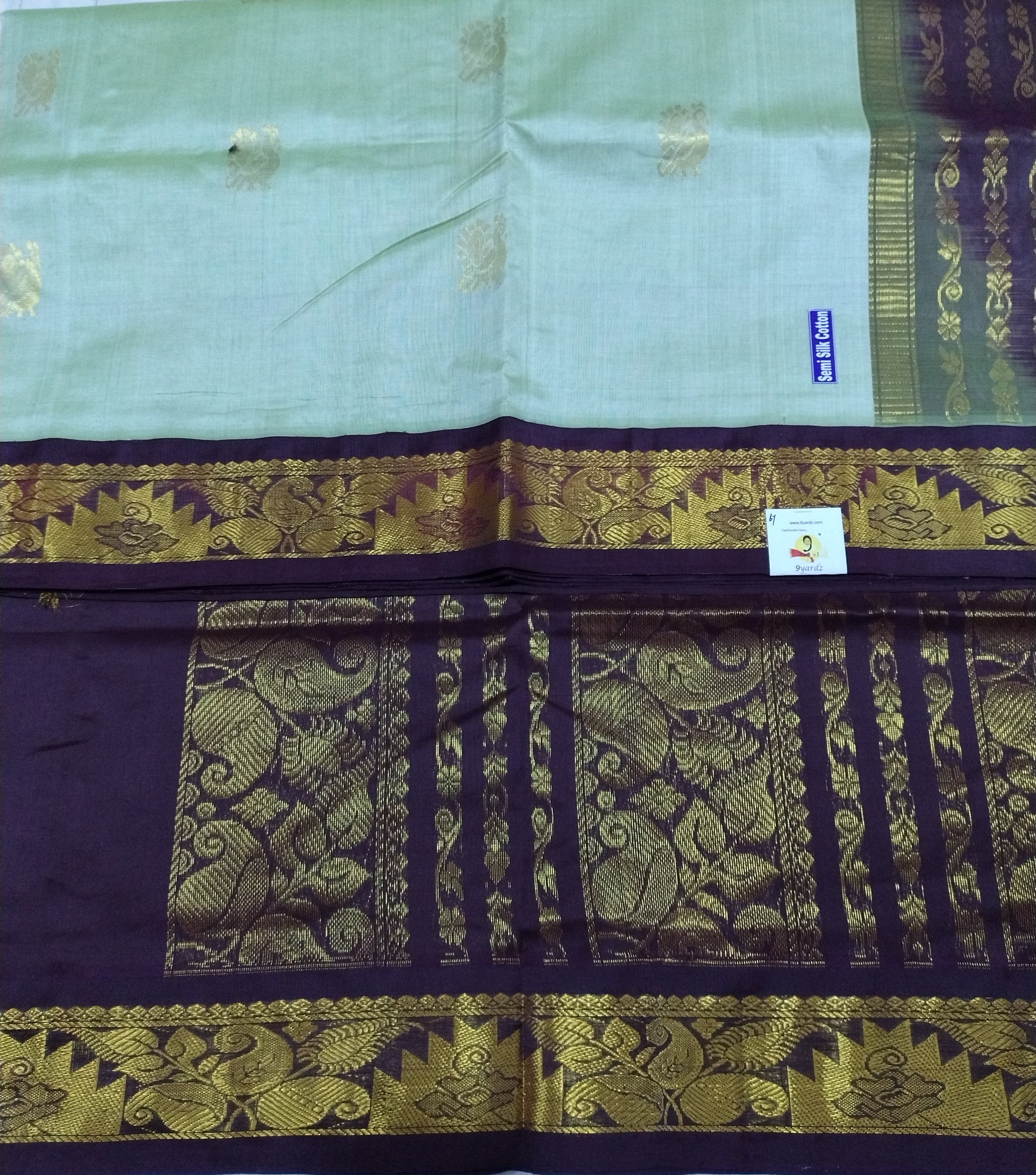 Semi silk Plain Korvai 6Yards