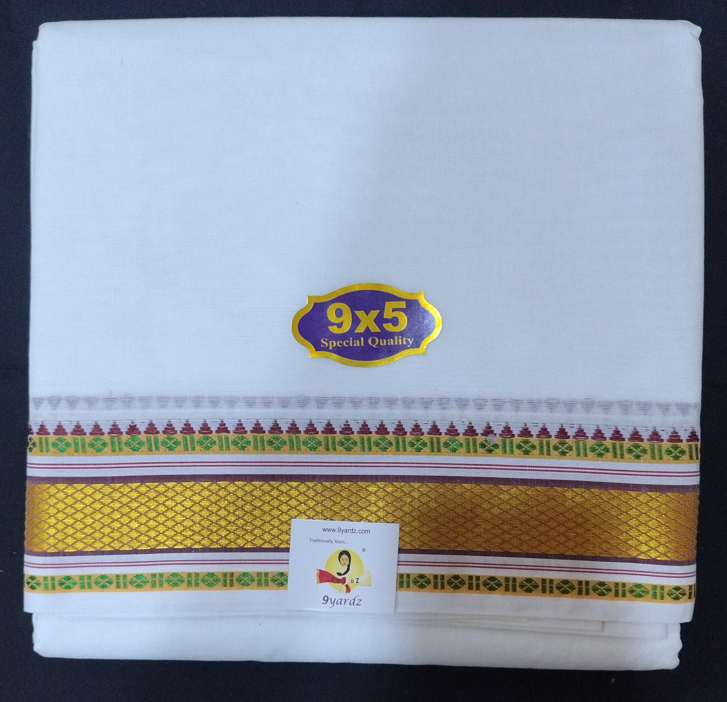 Cotton Dhothi bleached 9*5