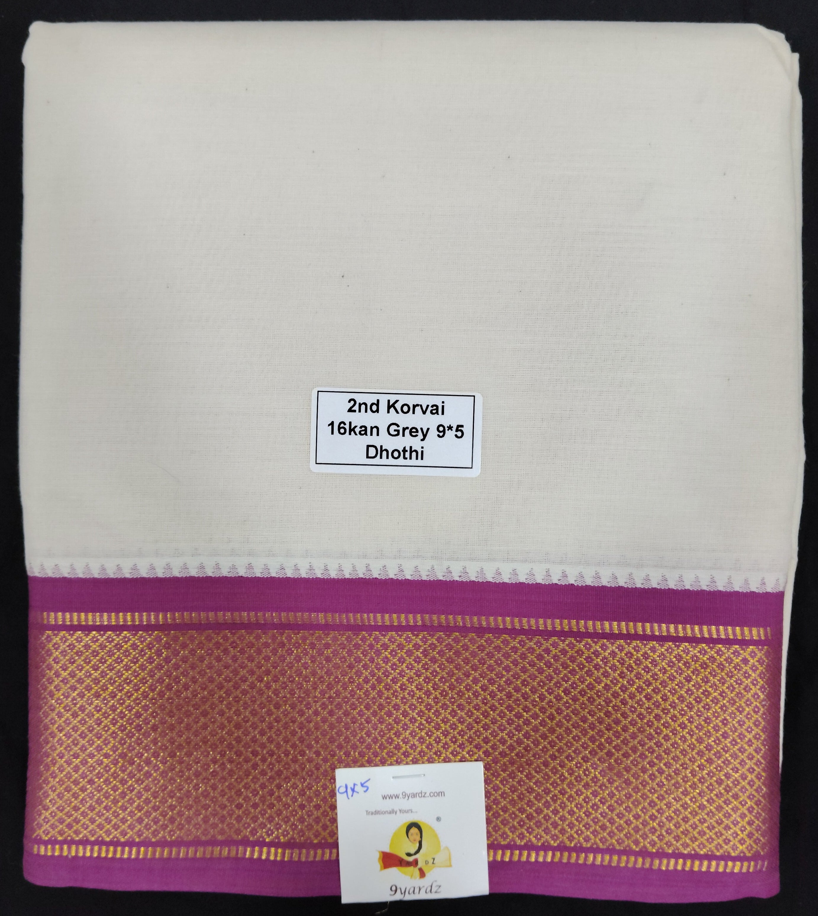 Pure cotton Muhurtham 16kann dhoti 9*5