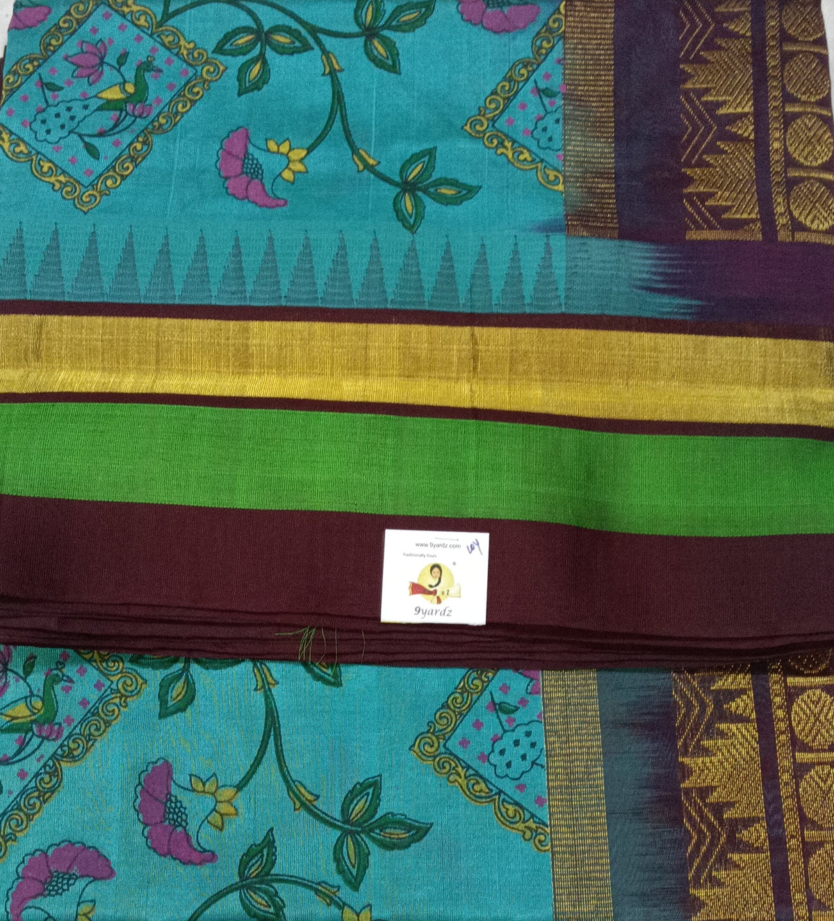 Pure silk cotton -Korvai Printed 10yards madisar