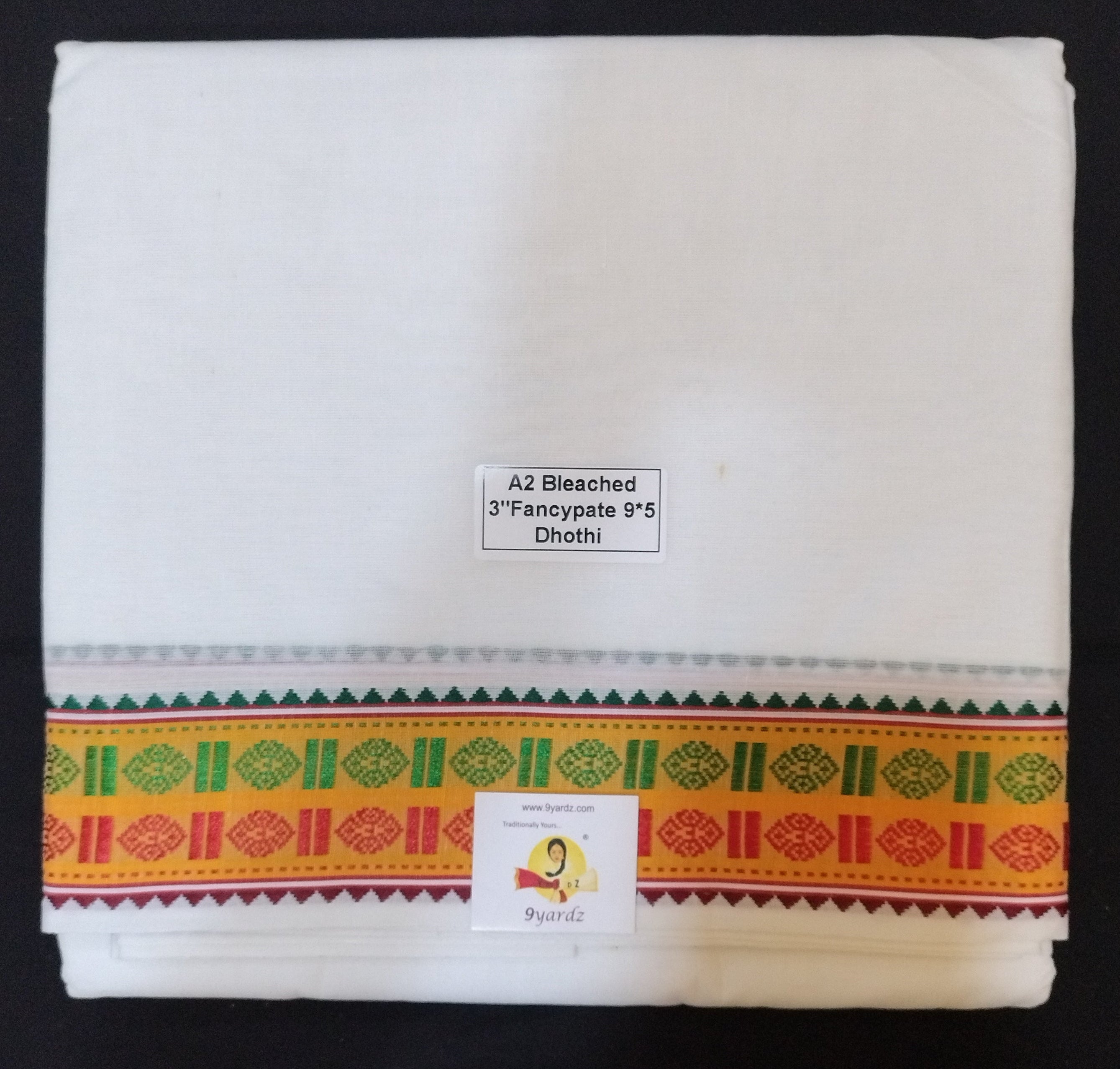 Cotton Dhothi bleached 9*5