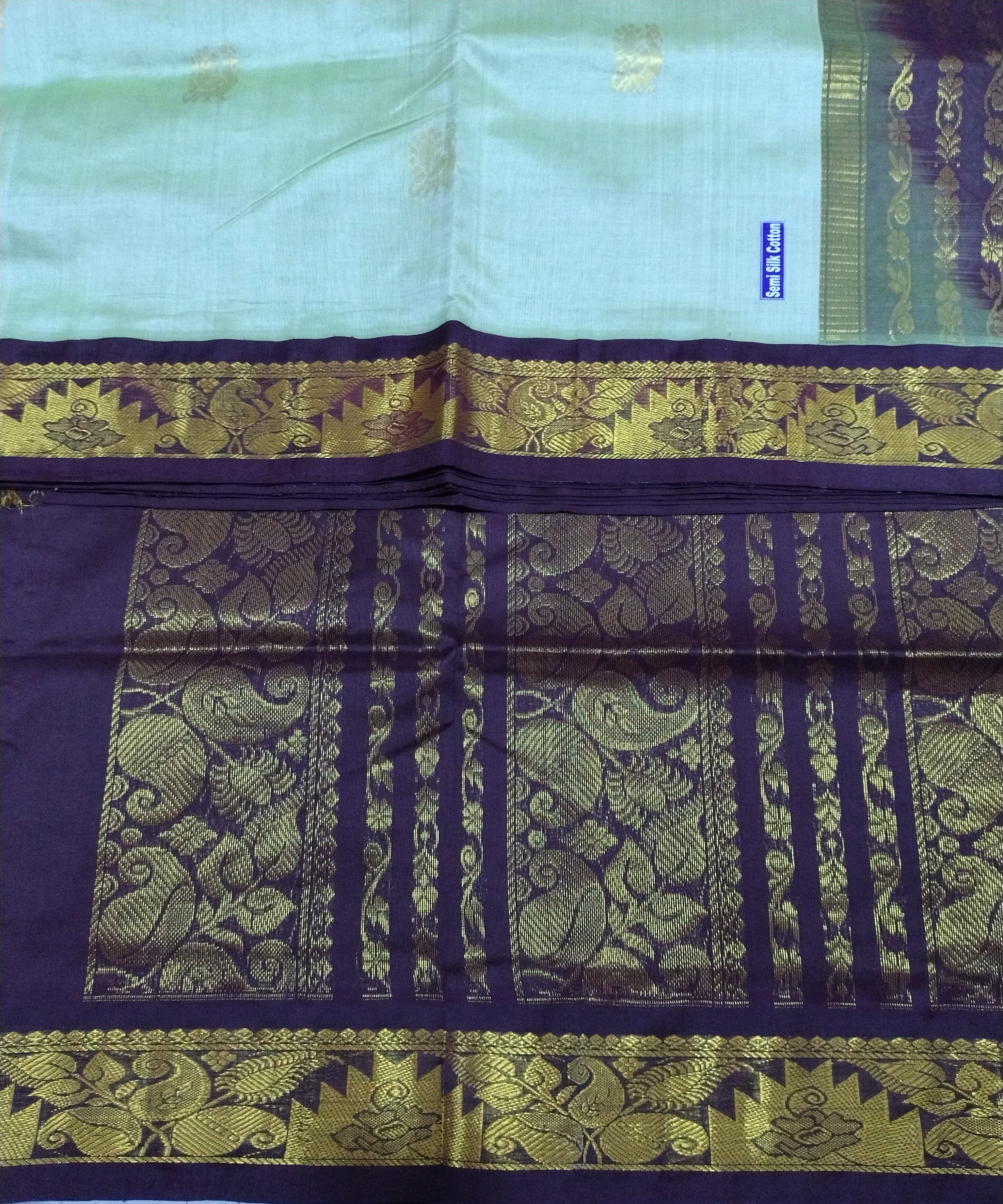 Semi silk Plain Korvai 6Yards