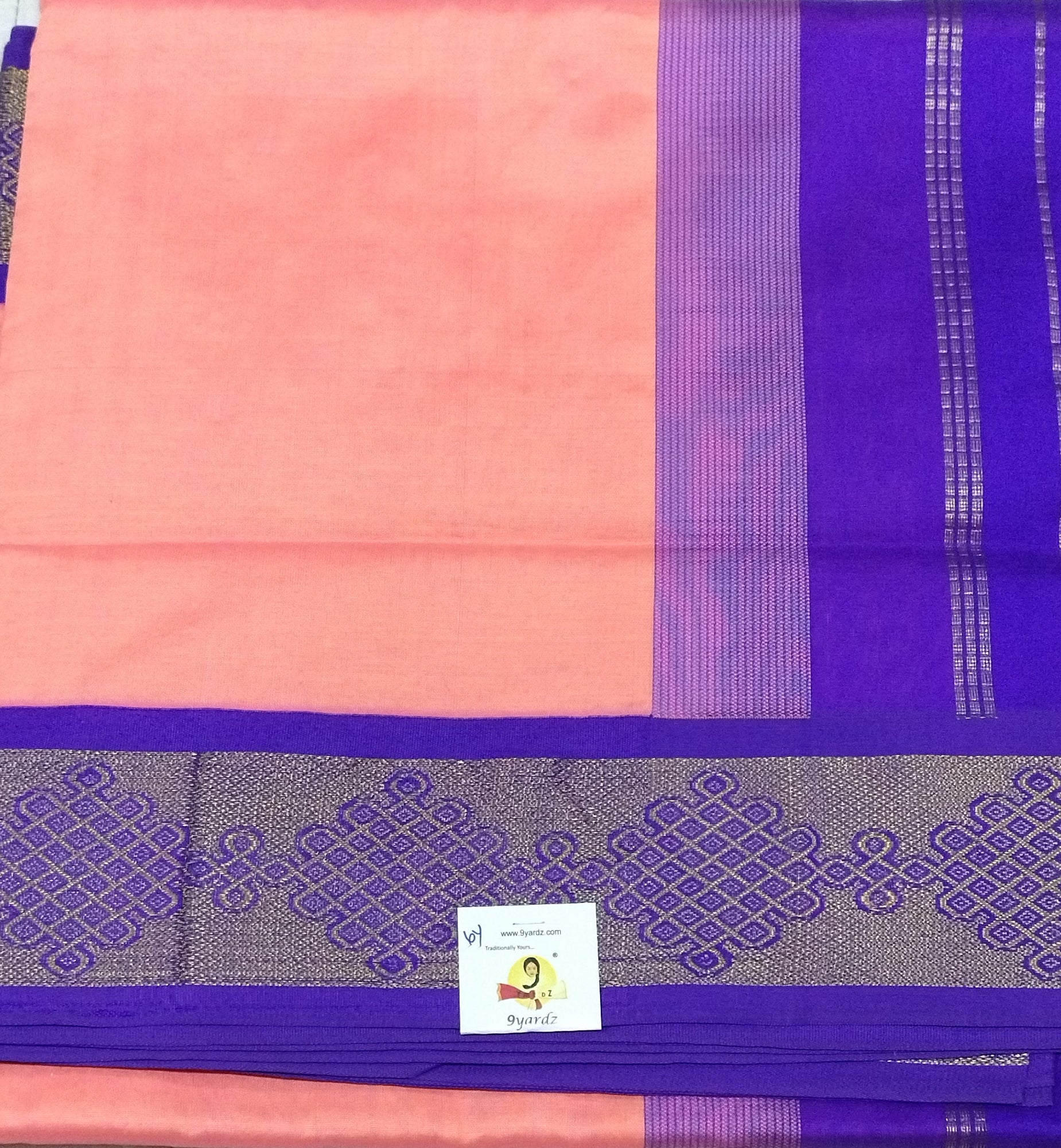 Semi silk Plain Korvai 6Yards