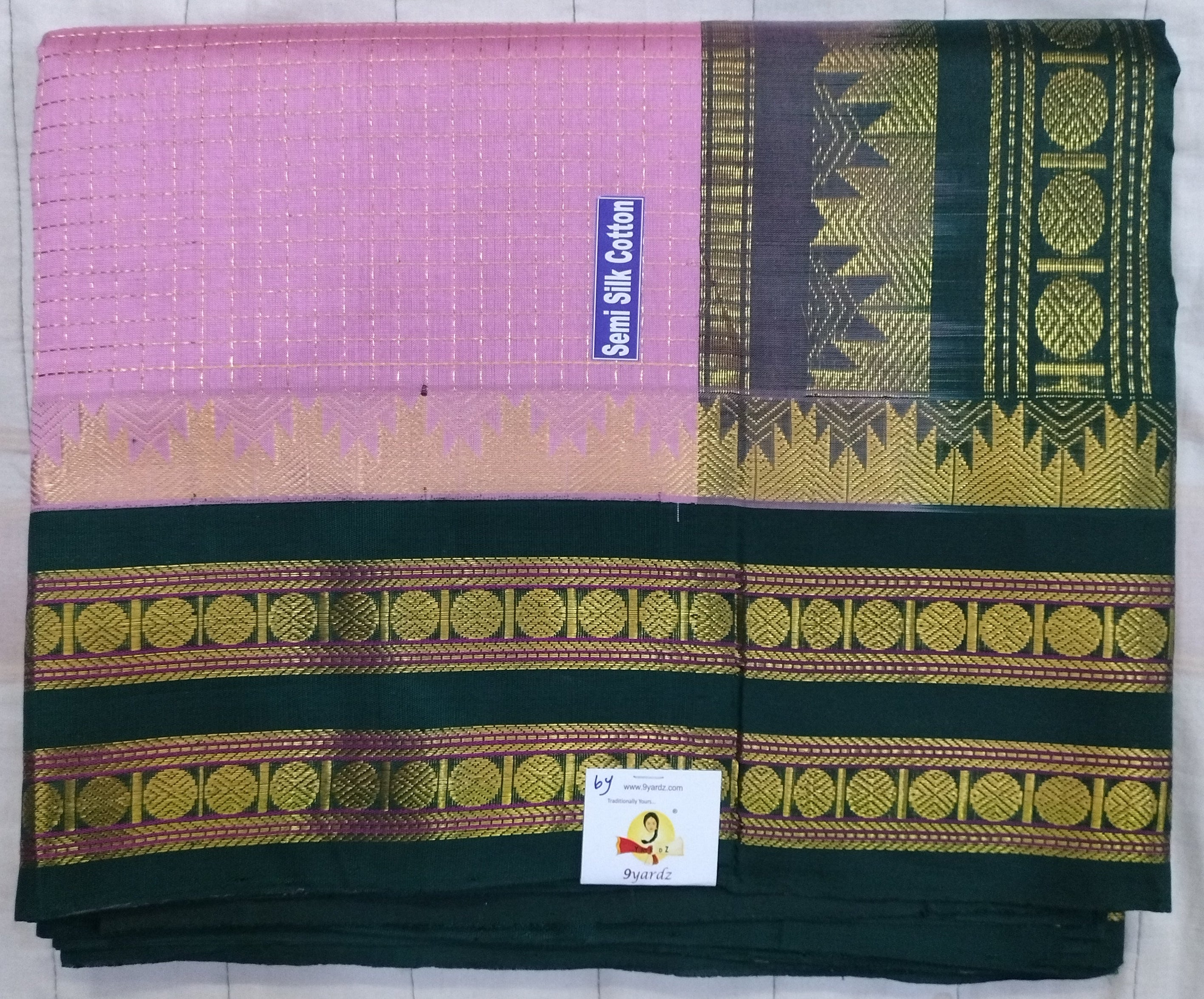 Semi silk Plain Korvai 6Yards