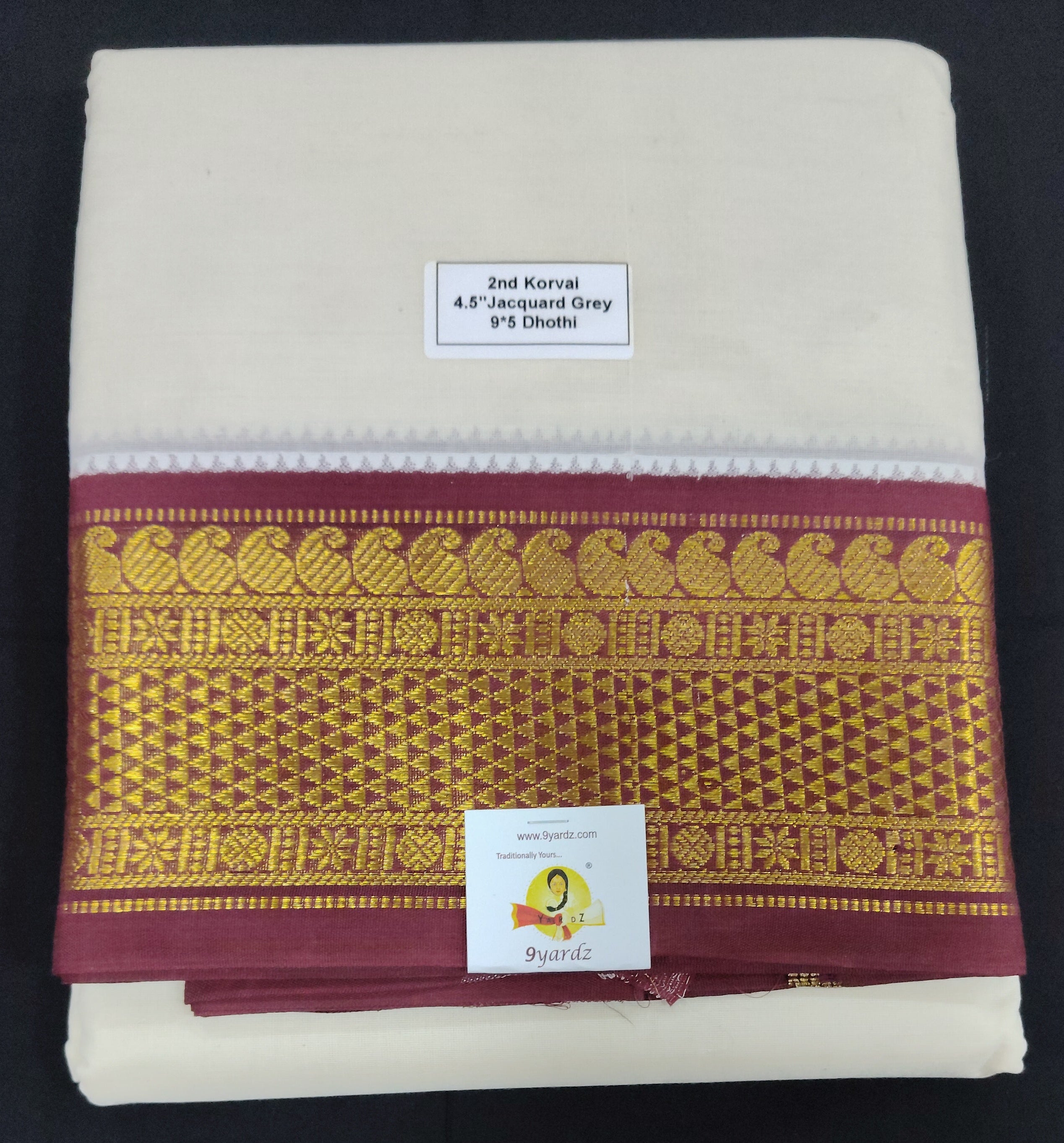Pure cotton Muhurtham Jacquard dhoti 9*5