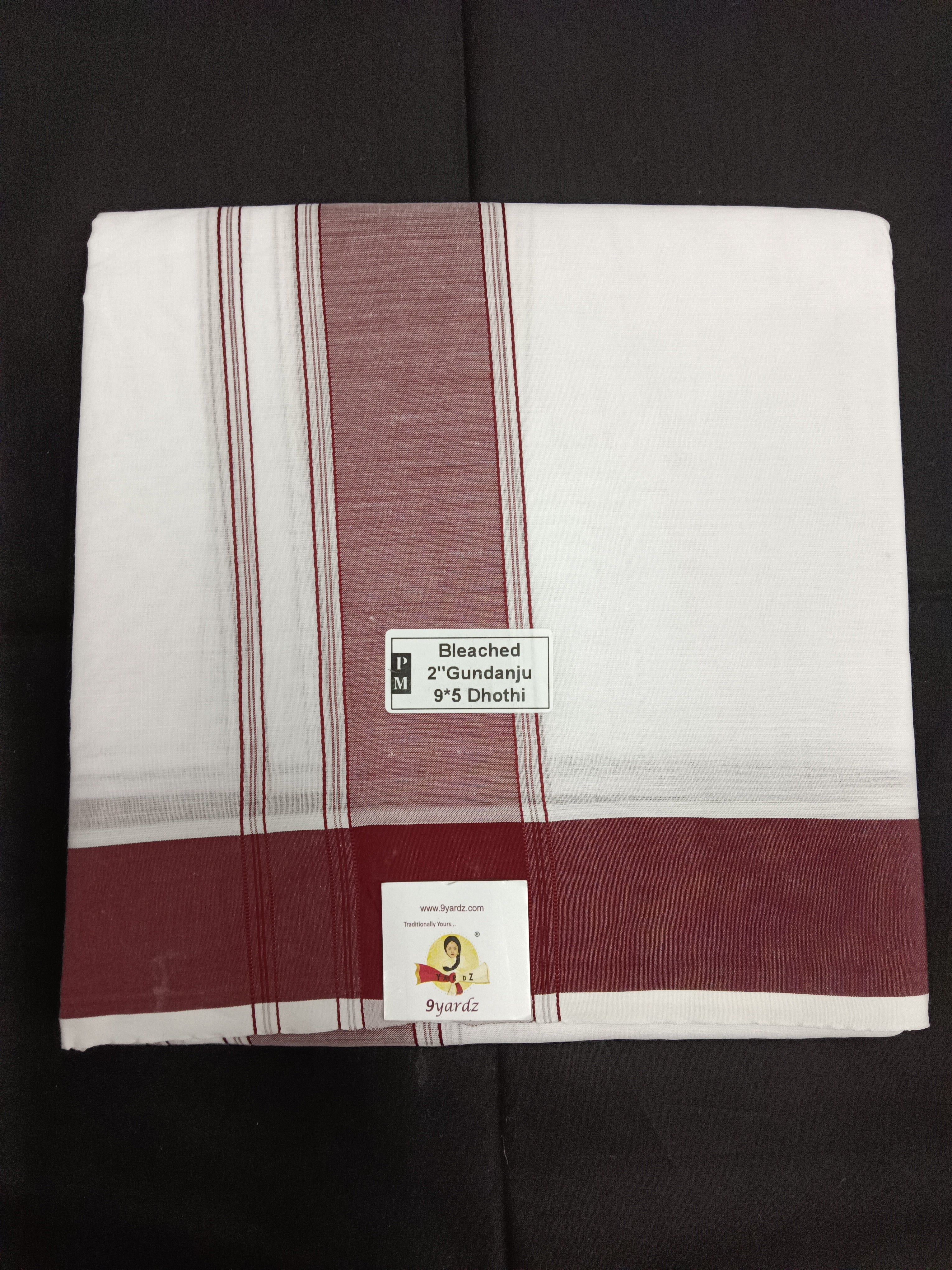 Cotton Dhothi Bleached 9*5