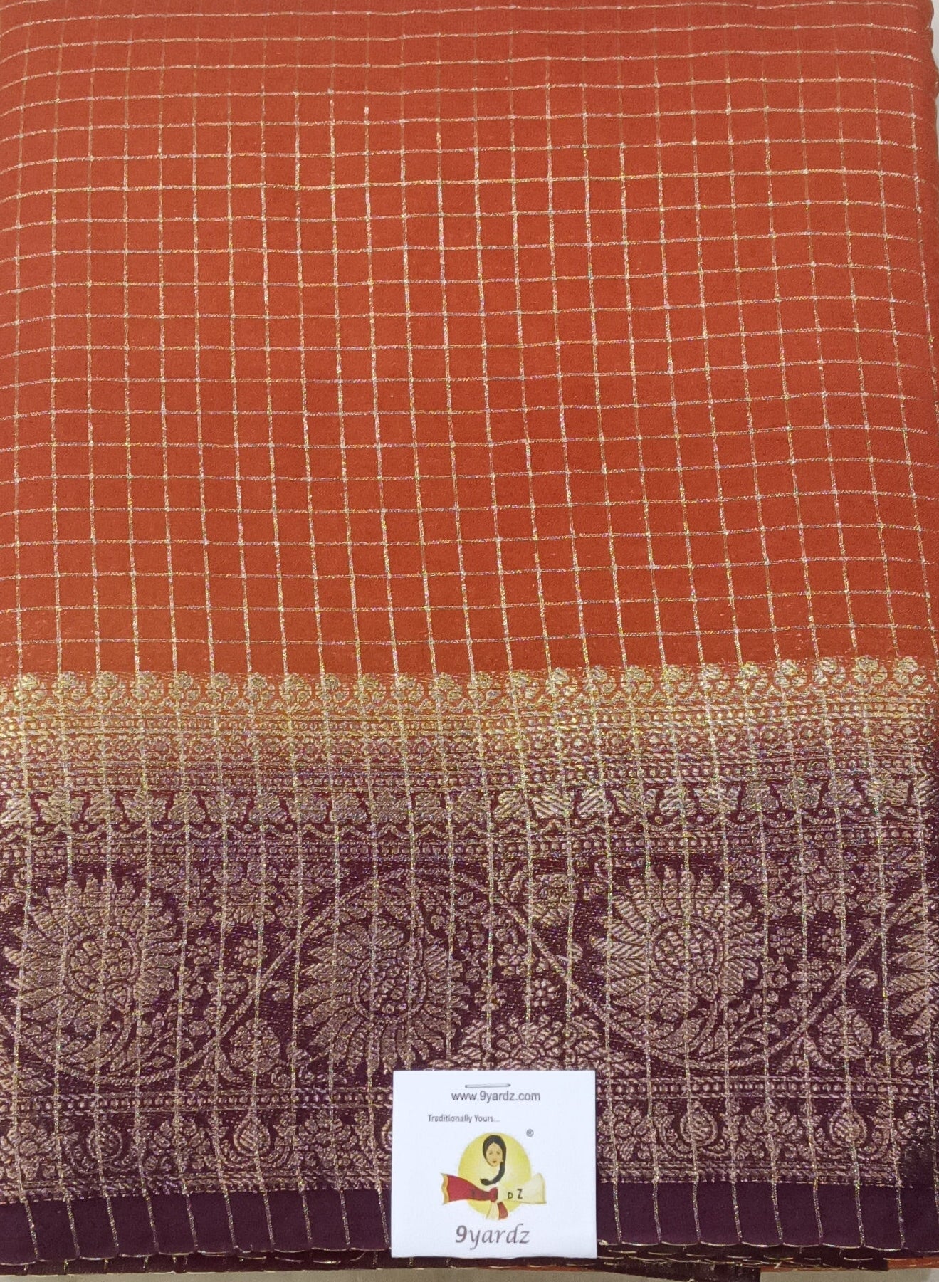 Mysore crepe silk checked (synthetic)