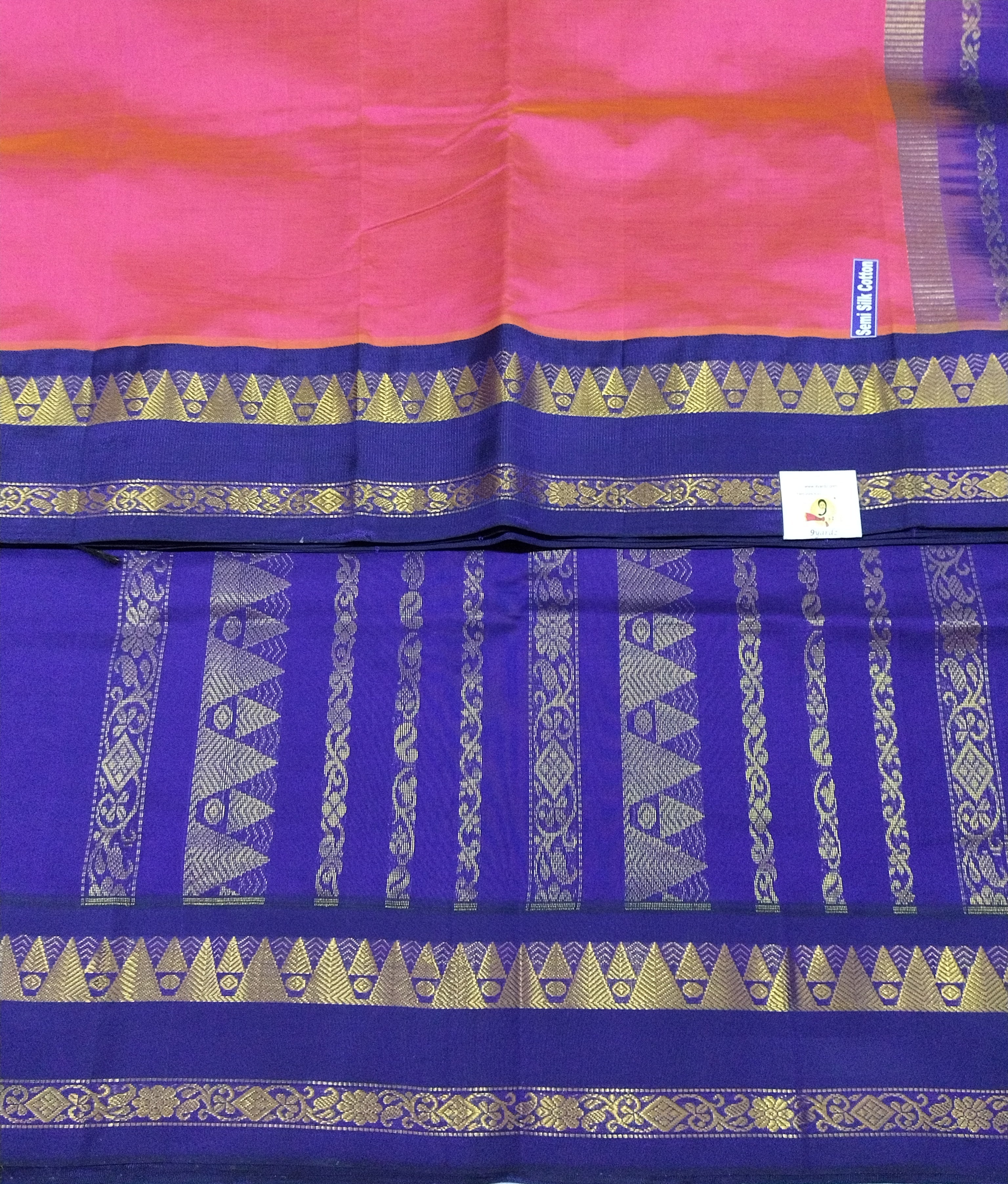 Semi silk Plain Korvai 6Yards