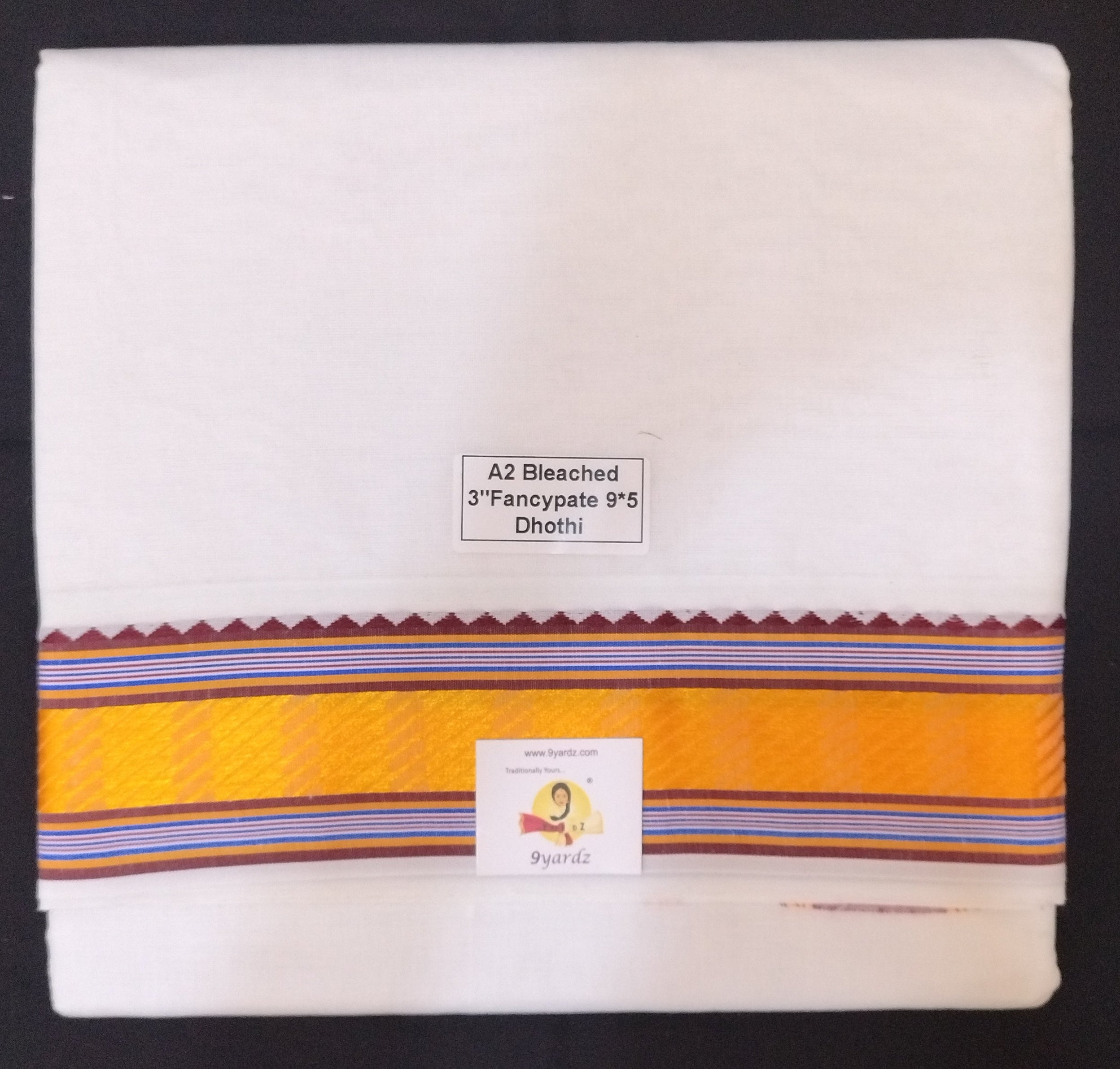 Cotton Dhothi bleached 9*5