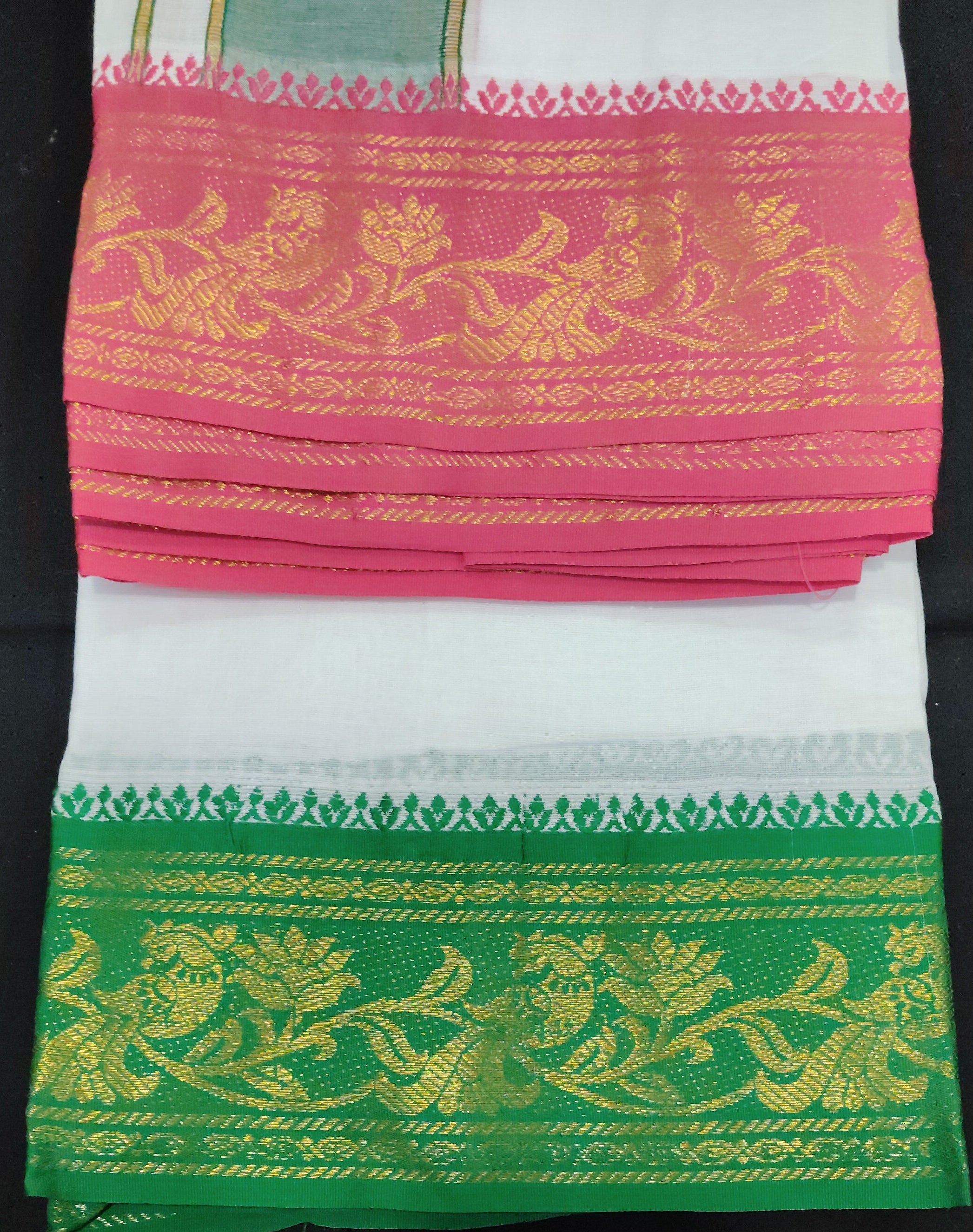 Cotton Dhothi Bleached Jacquard 9*5