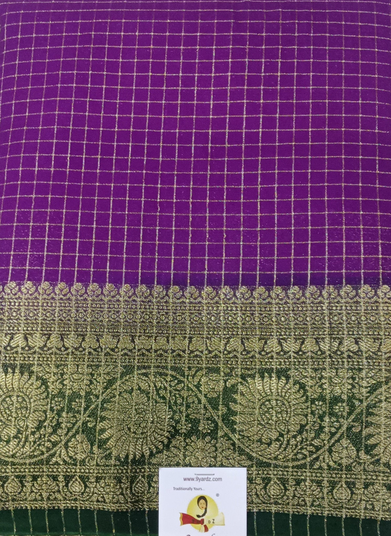 Mysore crepe silk checked (synthetic)