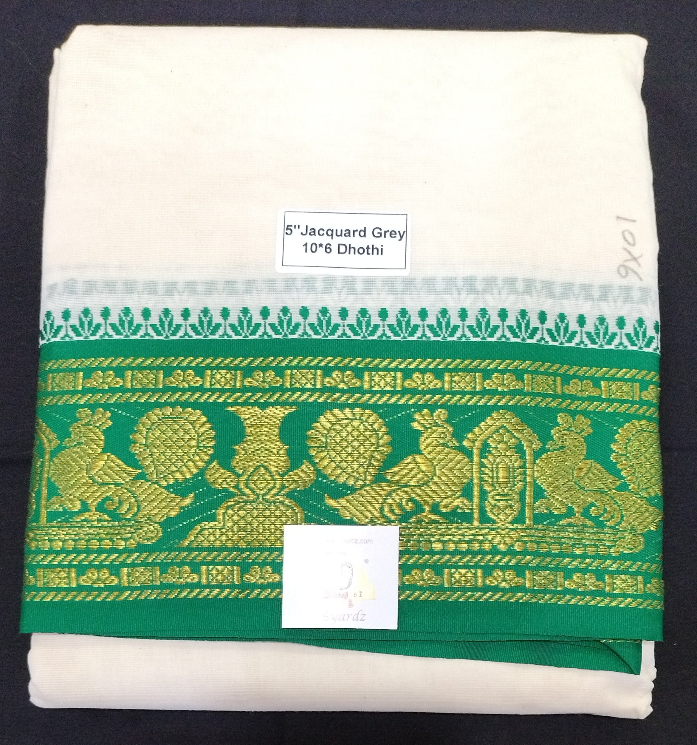 Cotton Unbleached Jacquard dhoti 10*6
