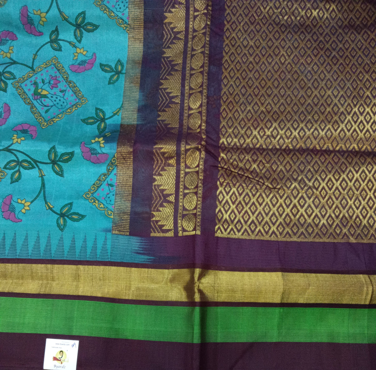 Pure silk cotton -Korvai Printed 10yards madisar
