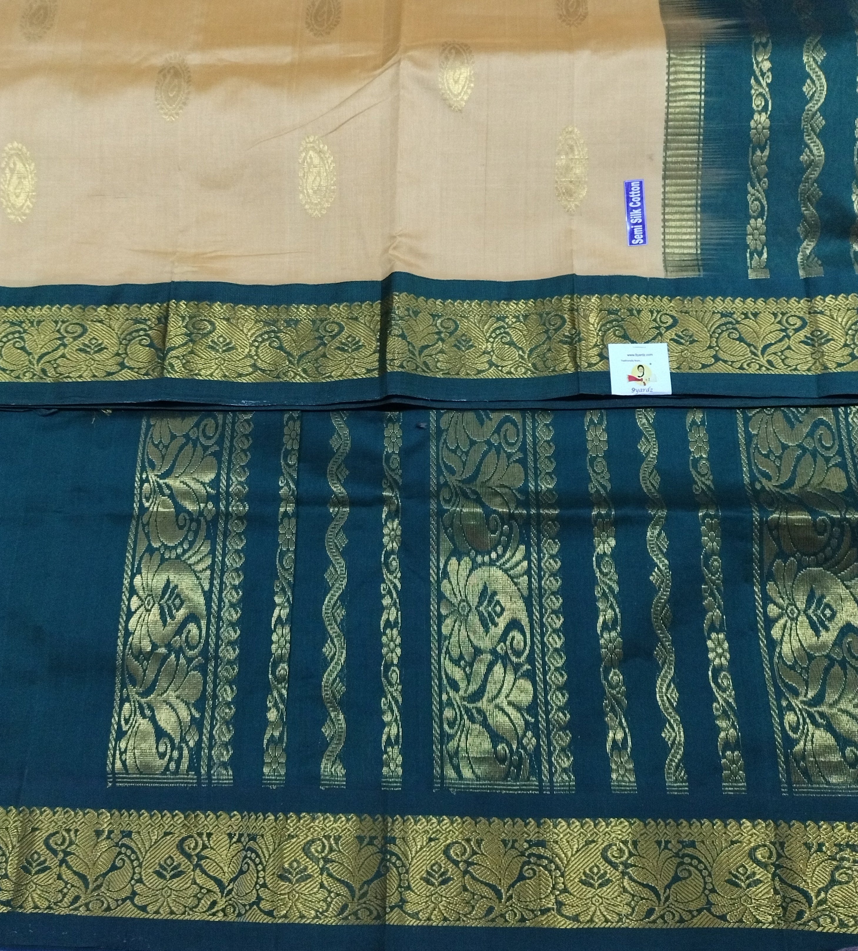 Semi silk Plain Korvai 6Yards