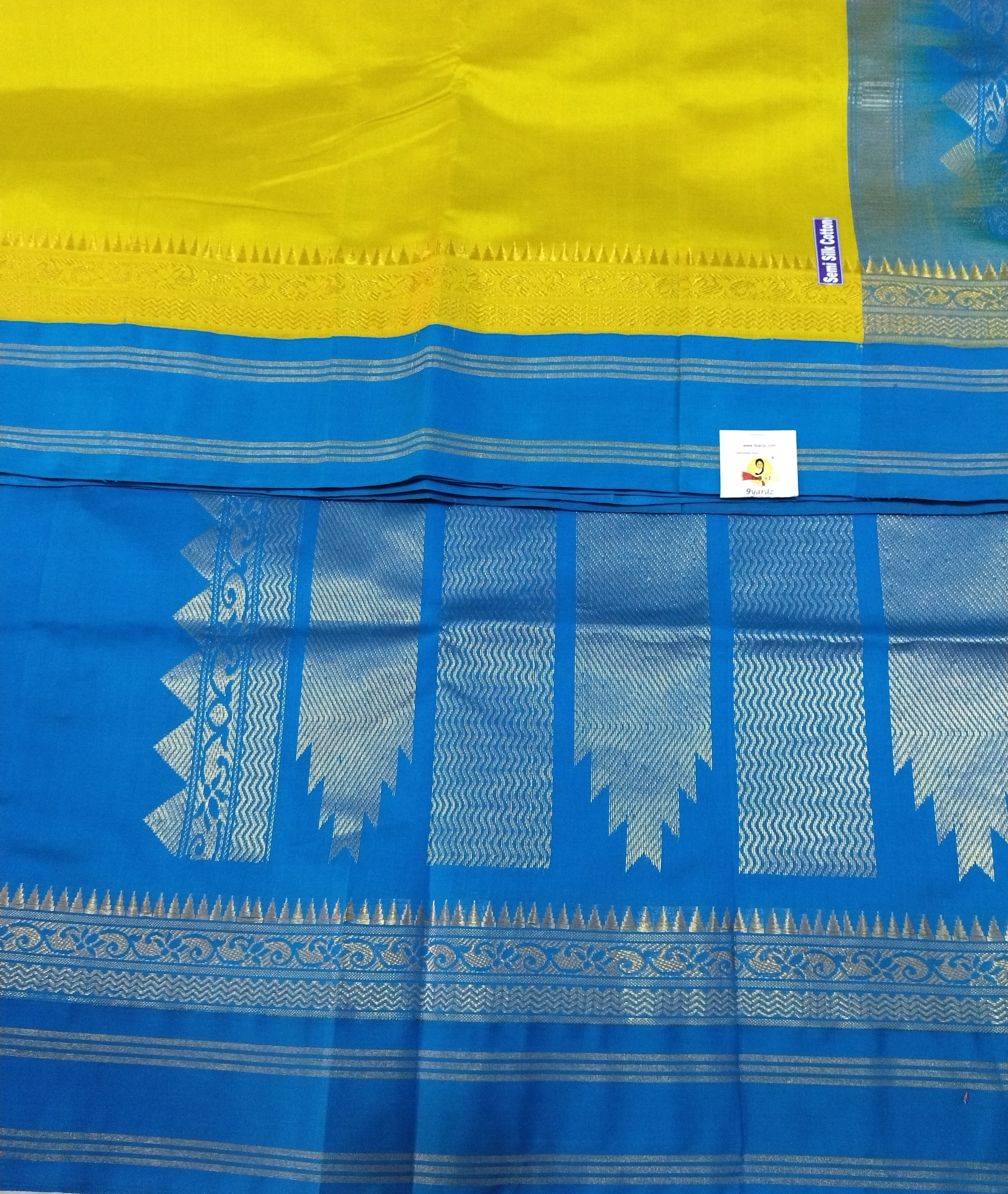 Semi silk Plain Korvai 6Yards